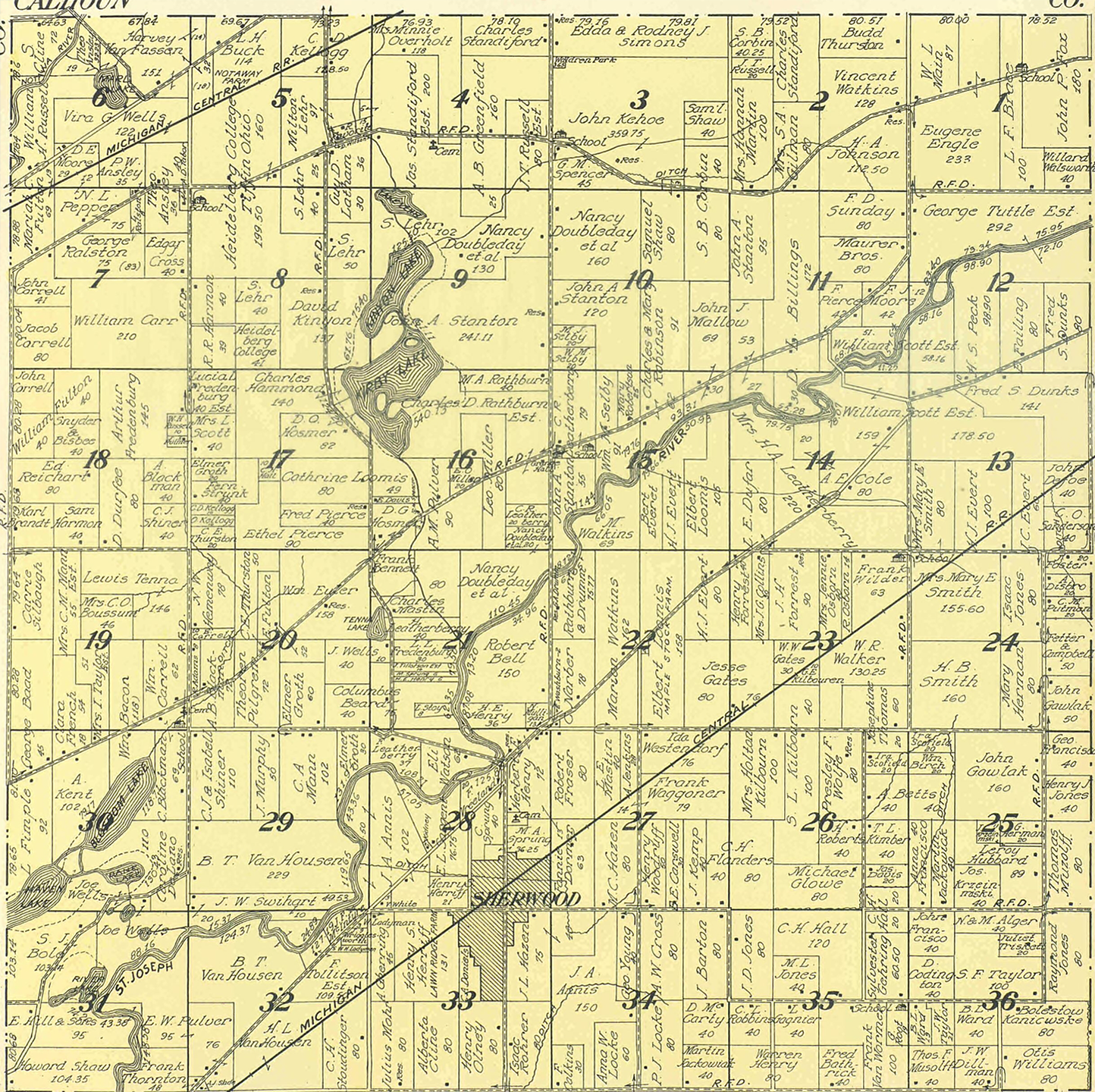 1915 Sherwood Township, Michigan landownership map