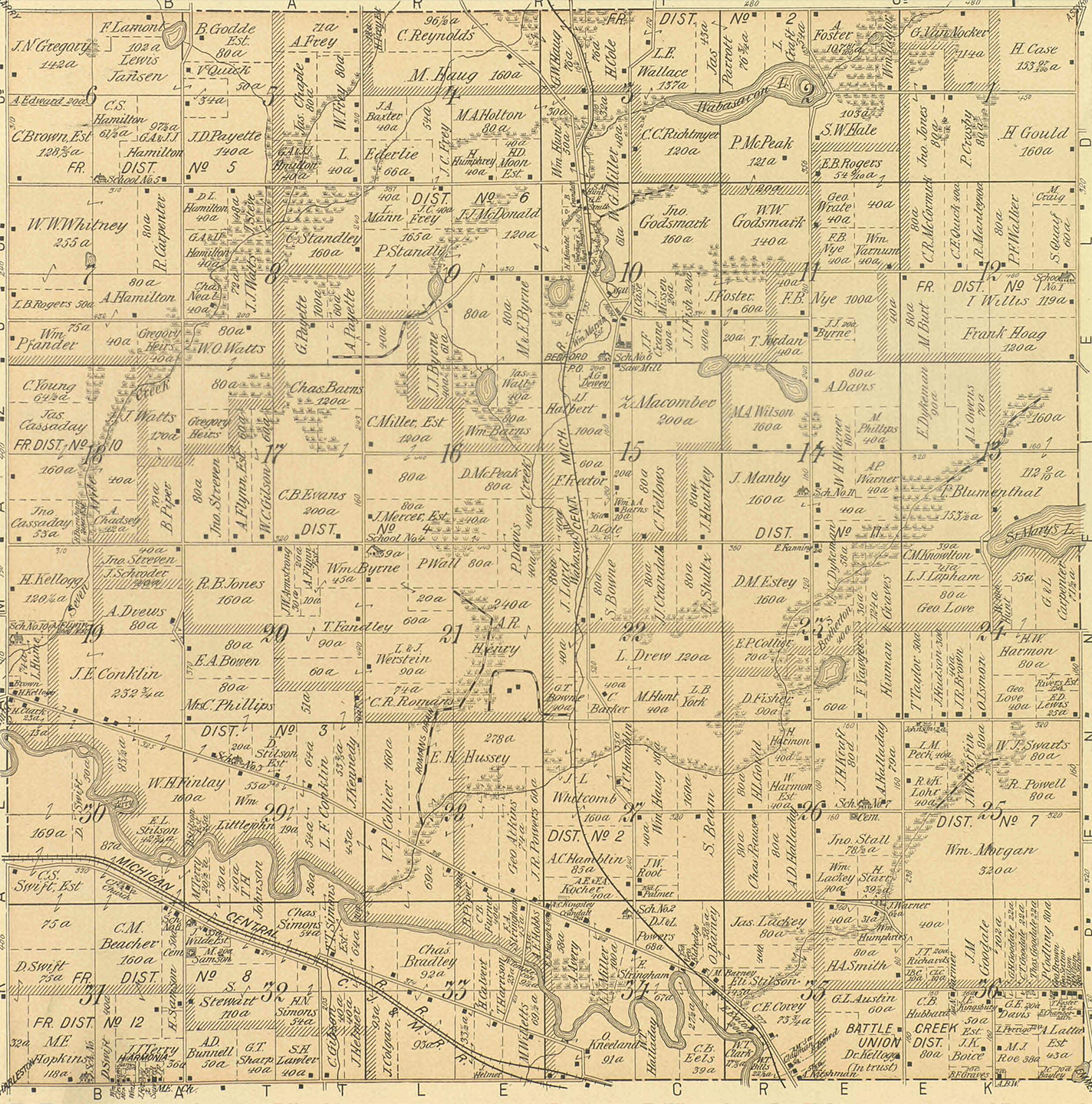 1894 Bedford Township, Michigan landownership map