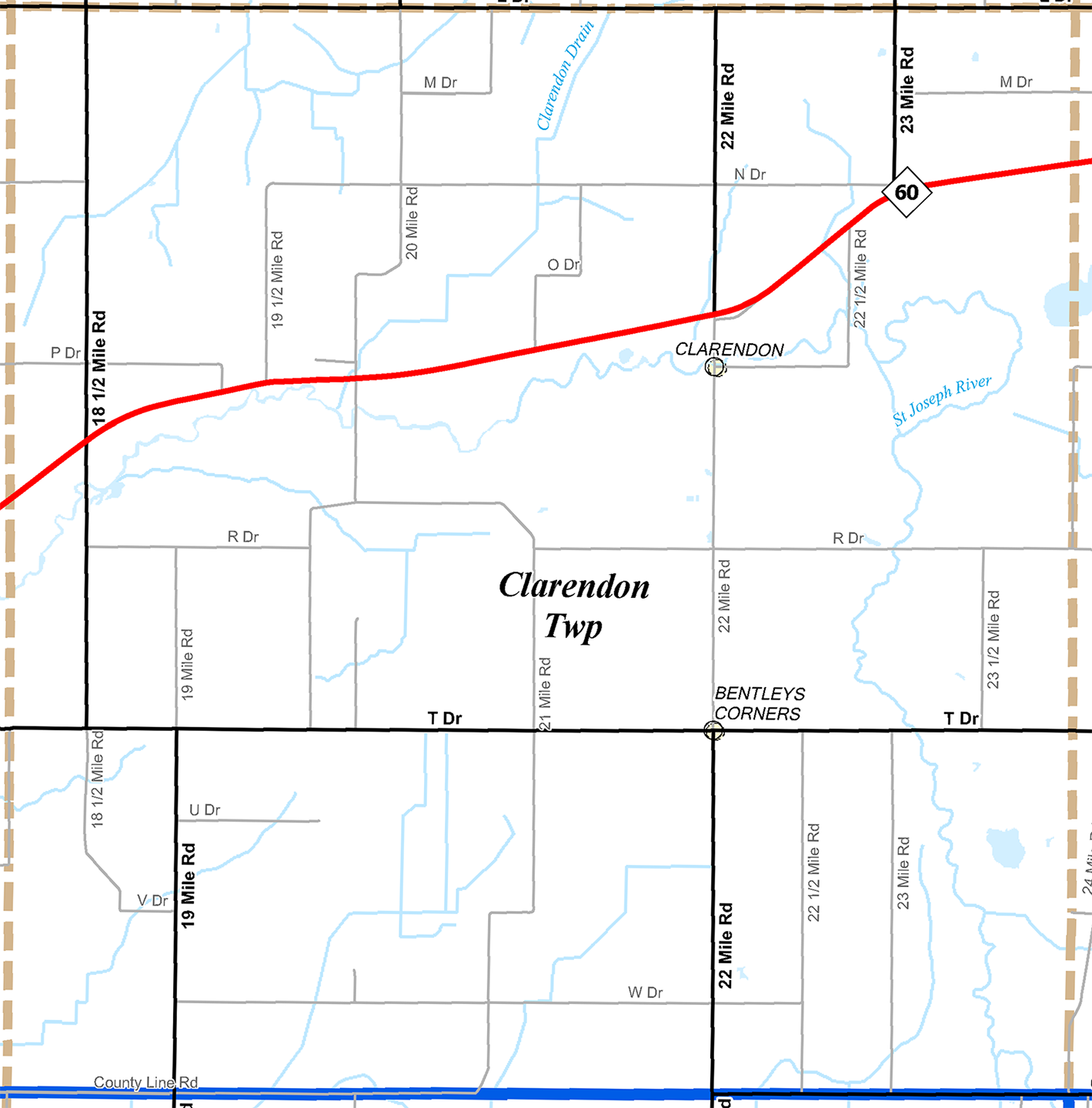 2009 Clarendon Township, Michigan map