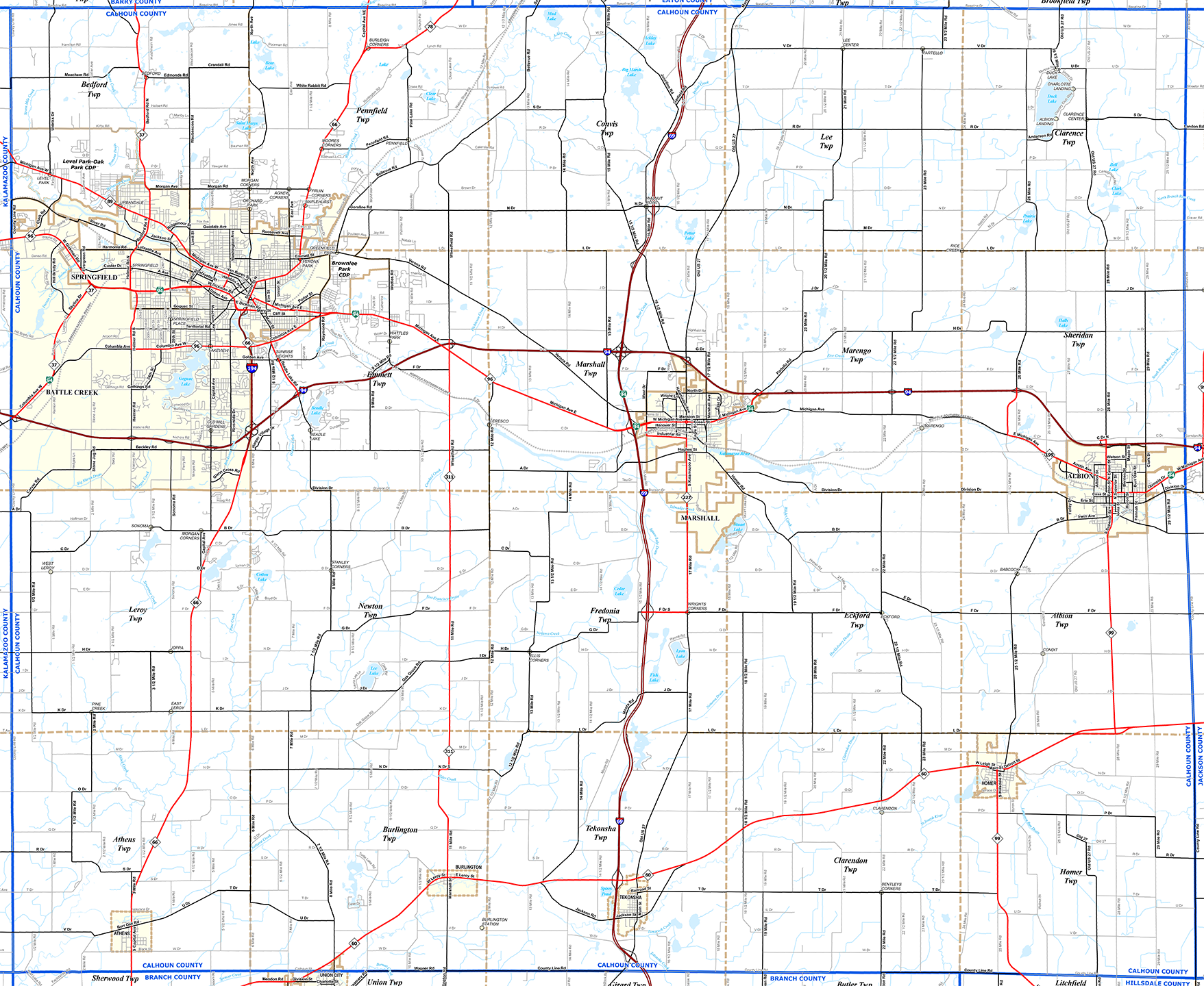 2009 Calhoun County Michigan map