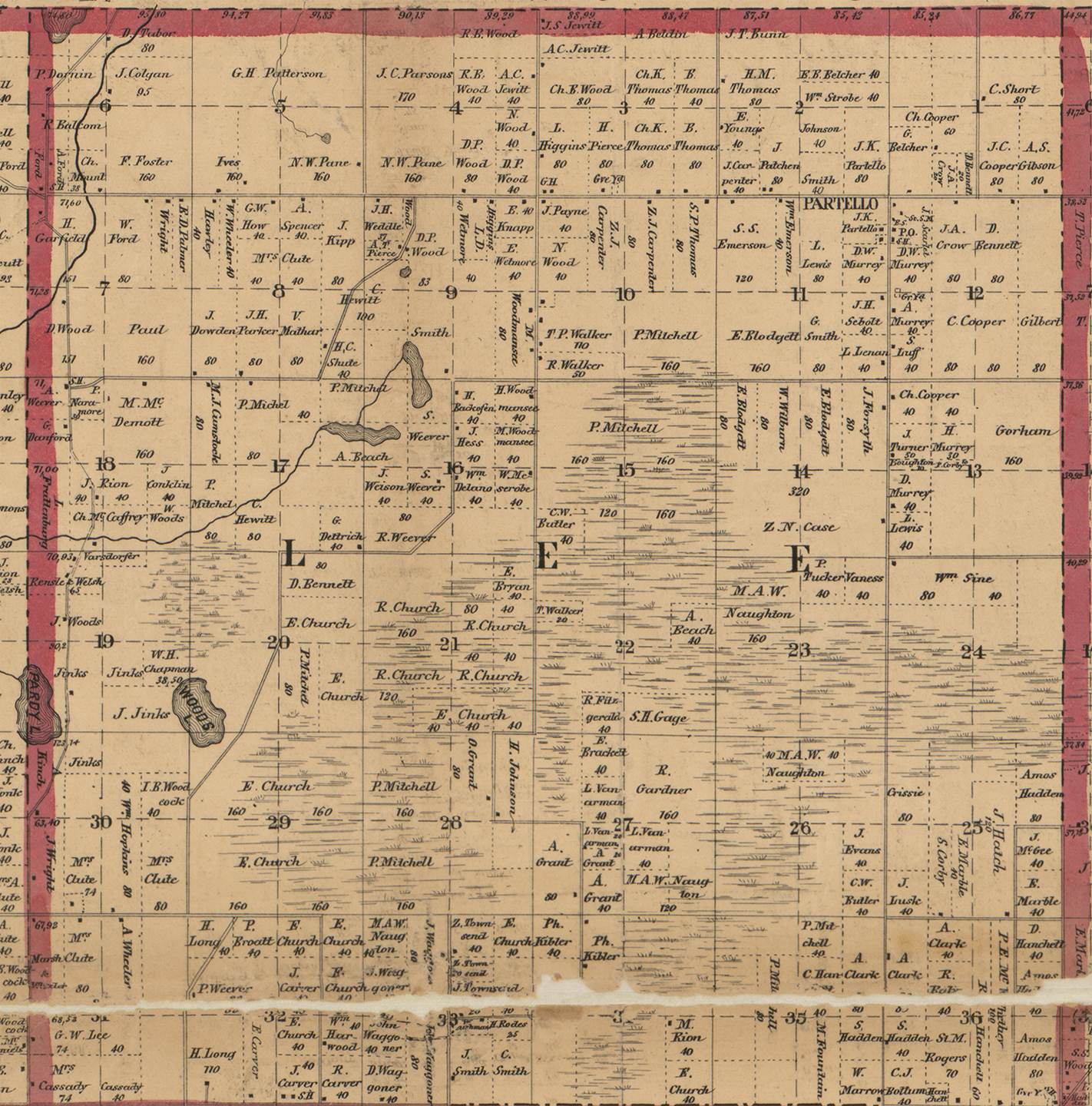 1858 Lee Township, Michigan landownership map