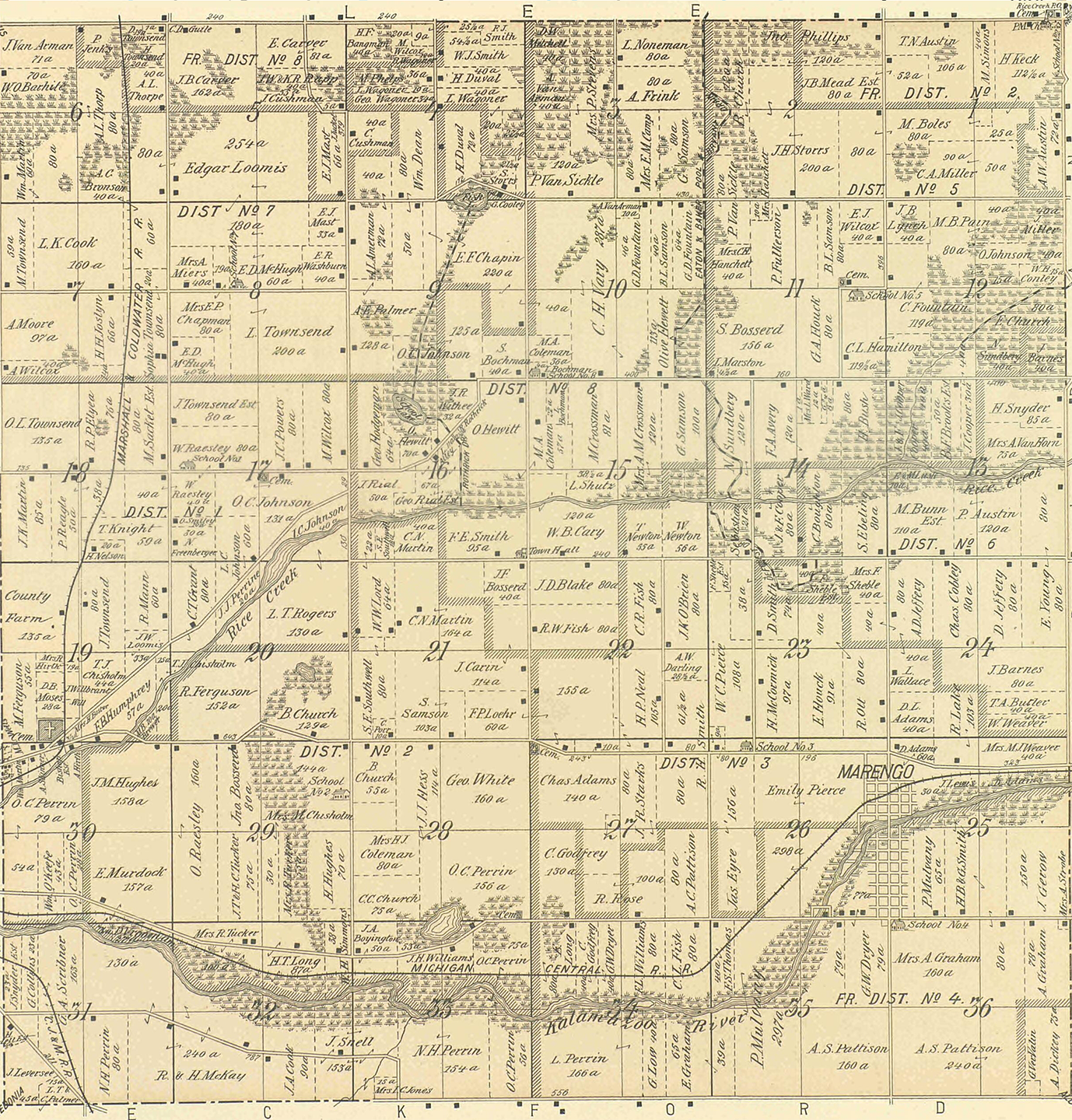 1894 Marengo Township, Michigan landownership map
