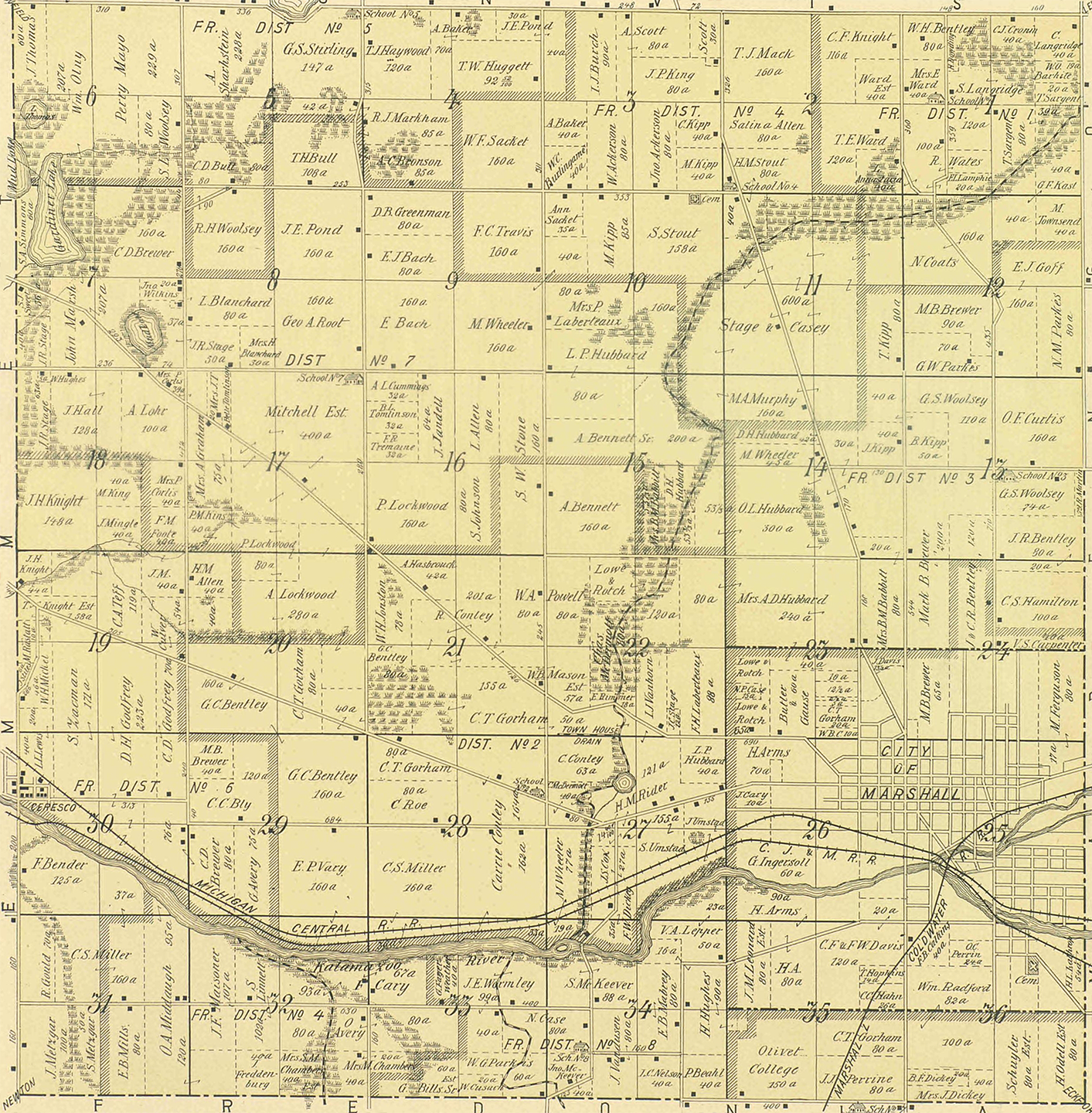 1894 Marshall Township, Michigan landownership map