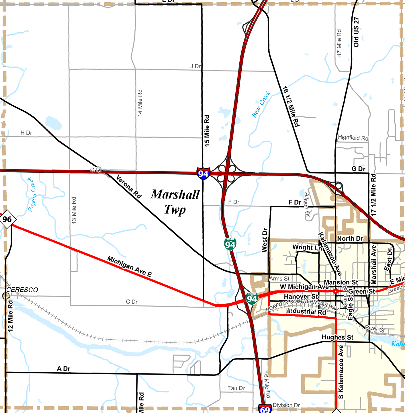 2009 Marshall Township, Michigan map