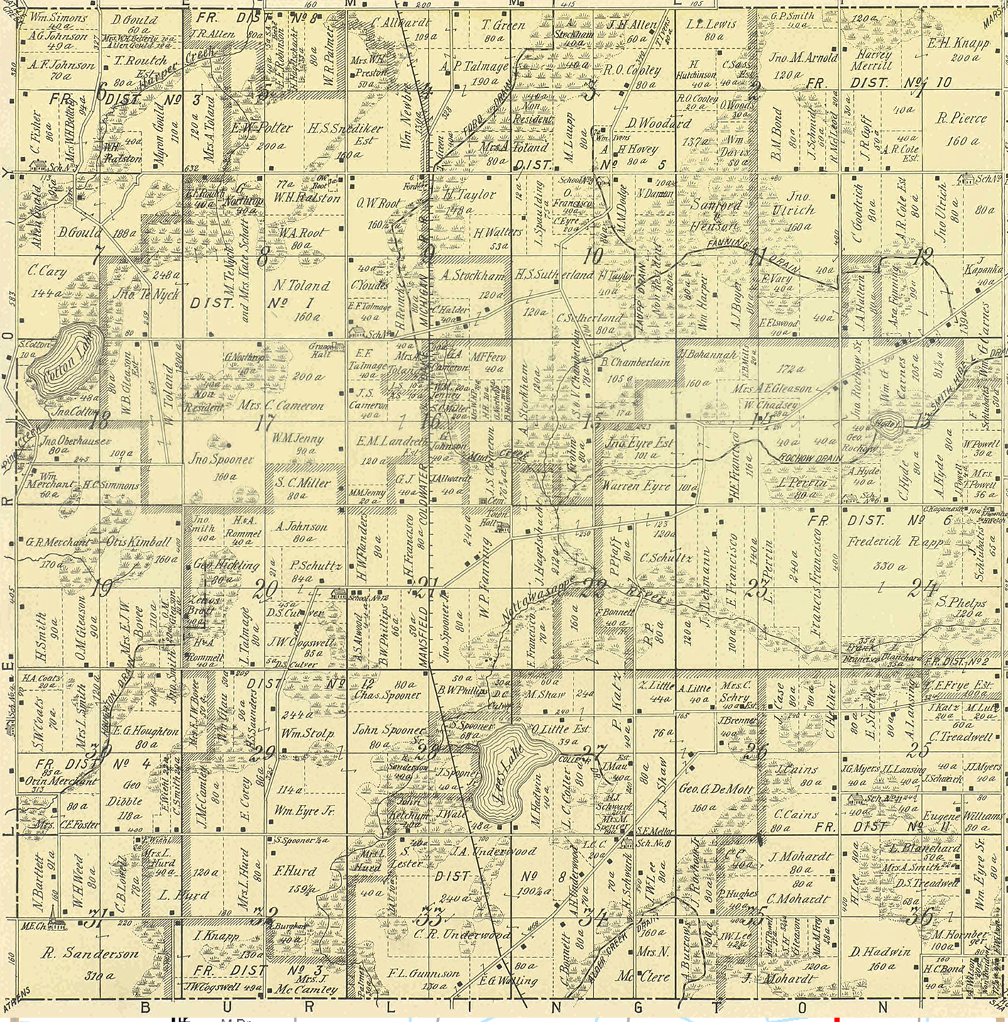 1894 Newton Township, Michigan landownership map