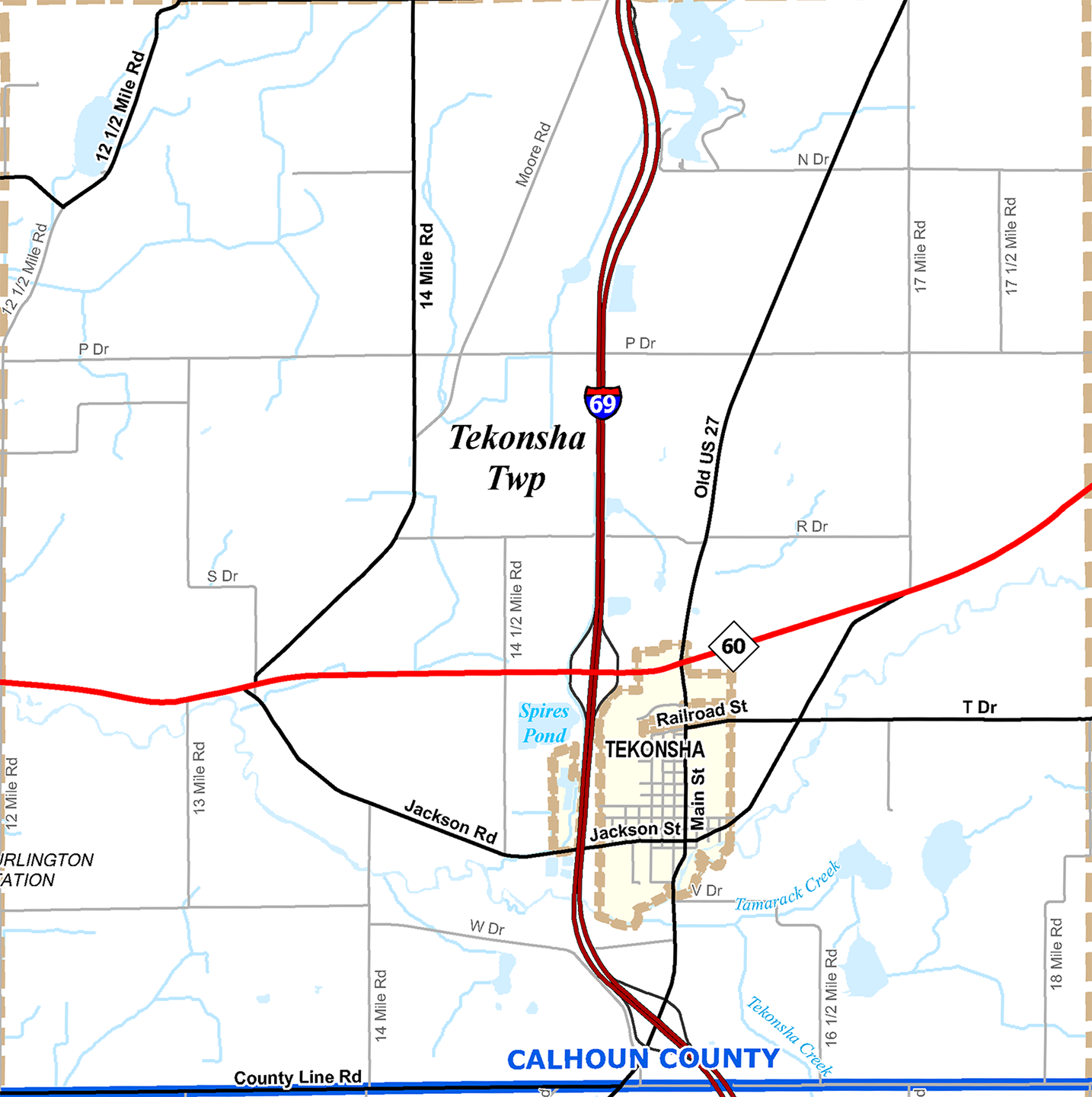 2009 Tekonsha Township, Michigan map