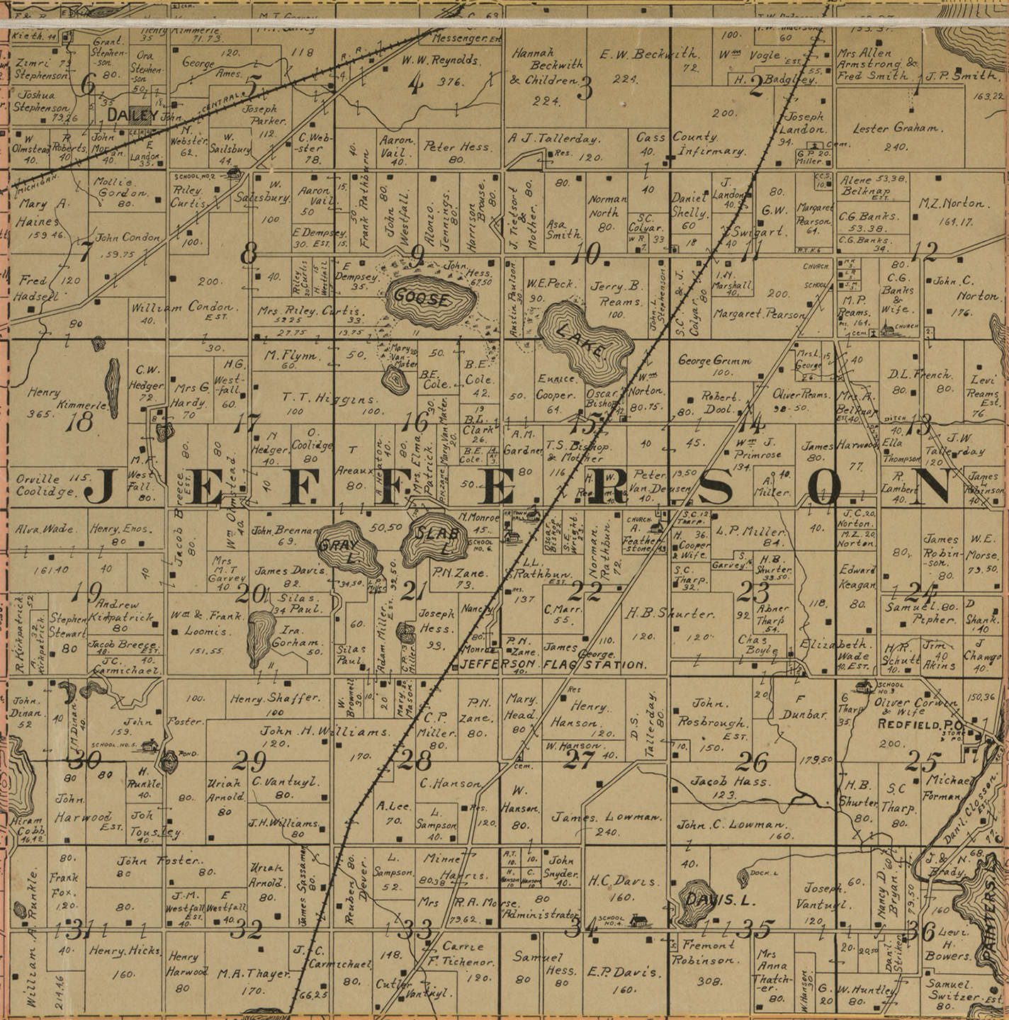 1897 Jefferson Township Michigan landownership map