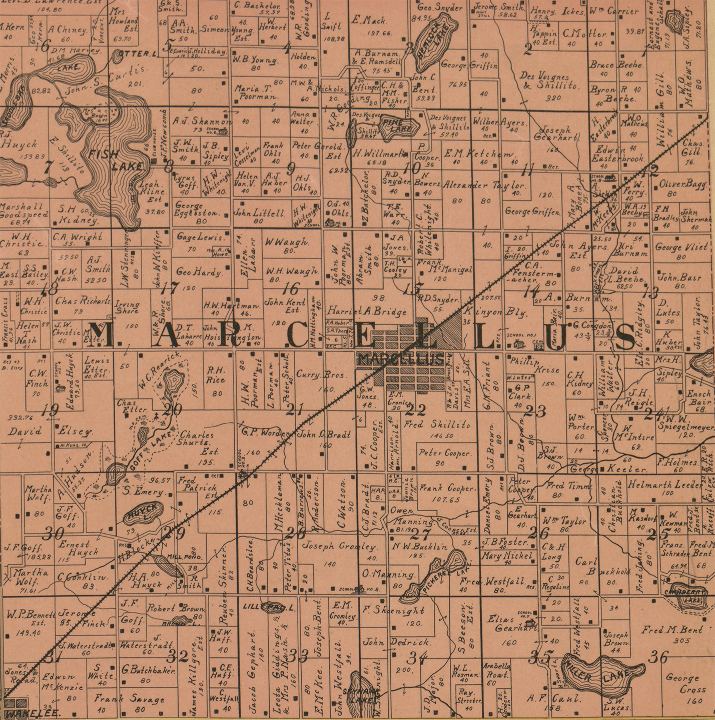 1897 Cass, Berrien, and Van Buren Michigan landownership map