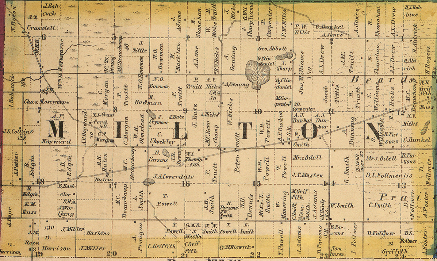 1860 Milton Township Michigan landownership map