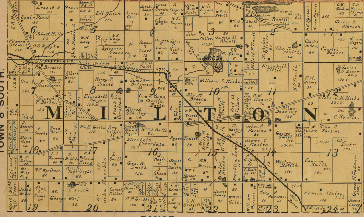 1897 Milton Township Michigan landownership map