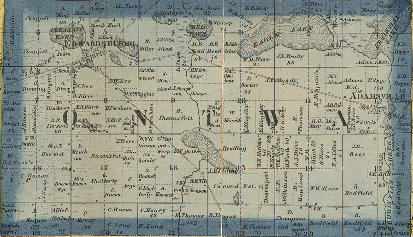 1860 Ontwa Township Michigan landownership map