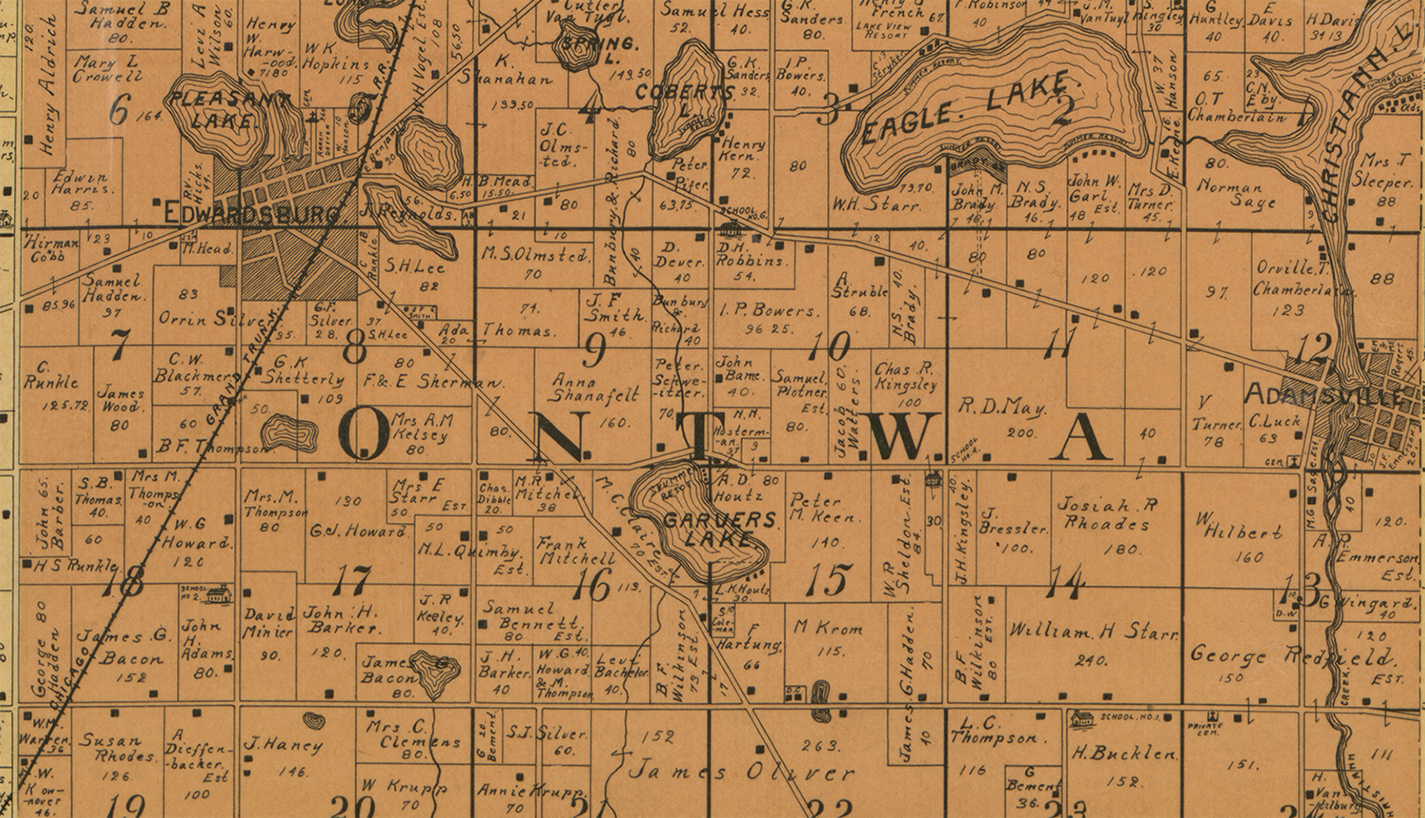 1897 Ontwa Township Michigan landownership map