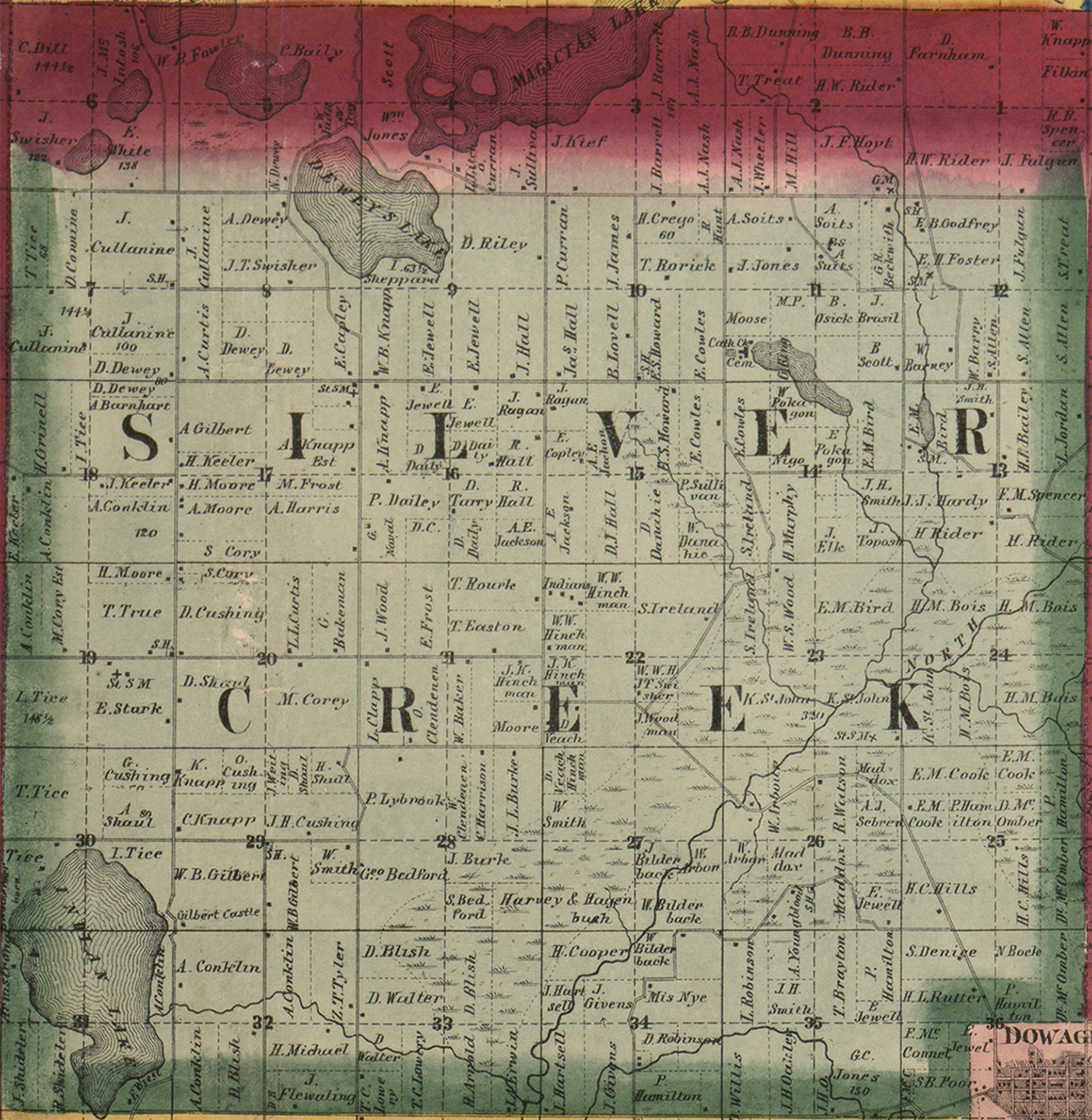 1860 Silver Creek Township, Michigan landownership map