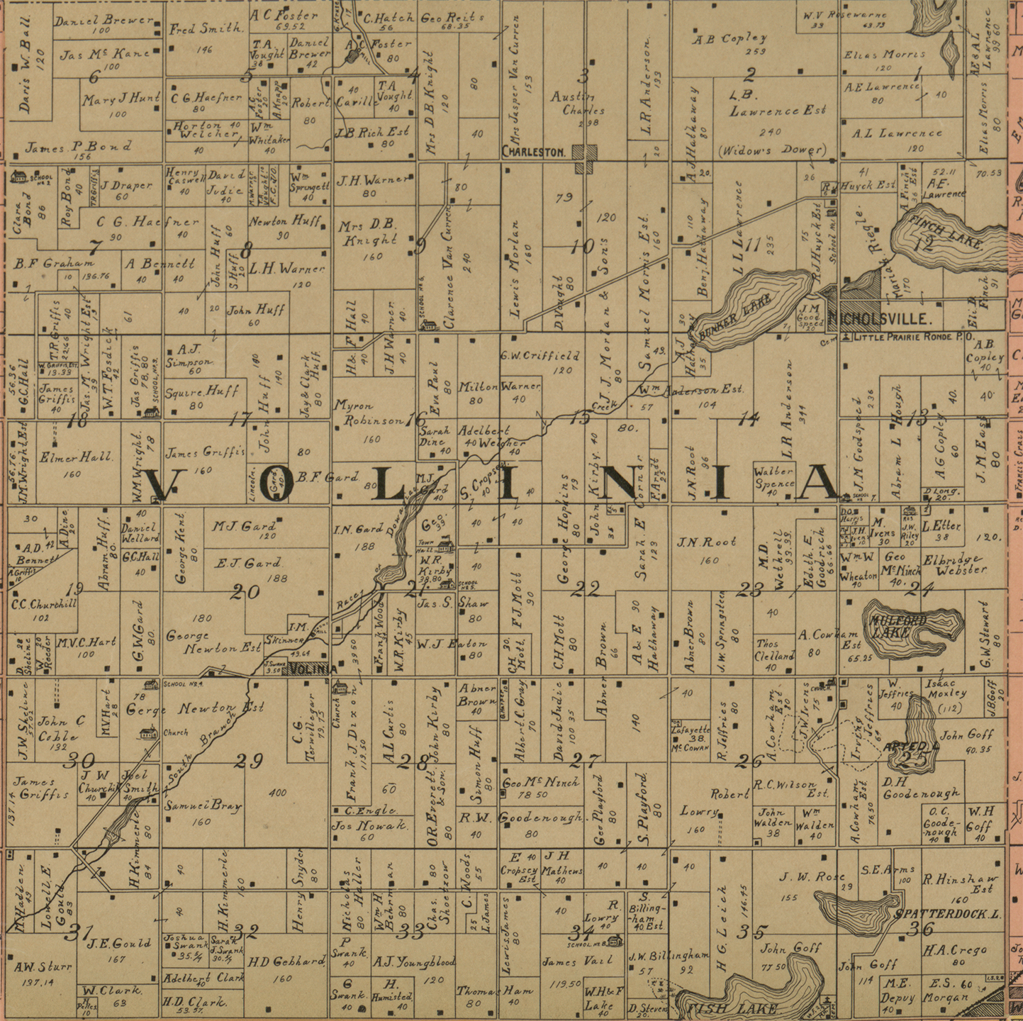 1897 Volinia Township, Michigan landownership map