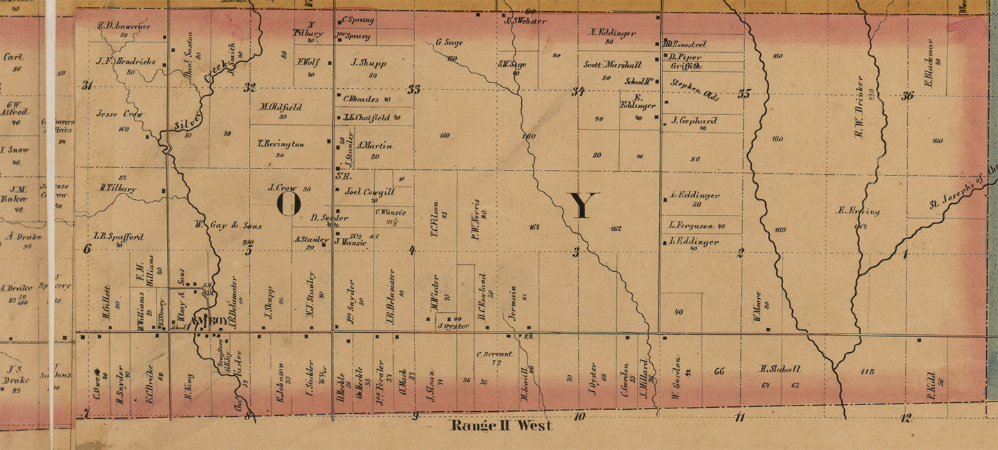 1857 Amboy (east) Township, Michigan landownership map
