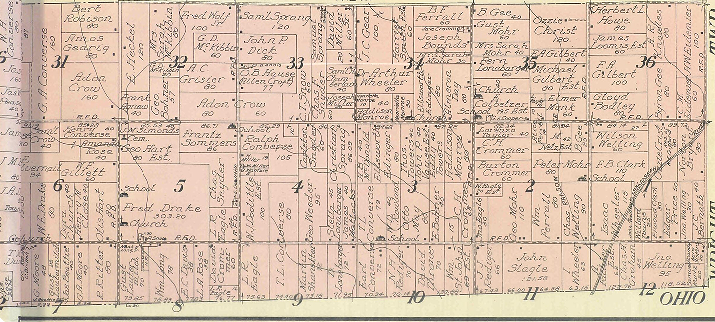 1916 Amboy (east) Township, Michigan landownership map