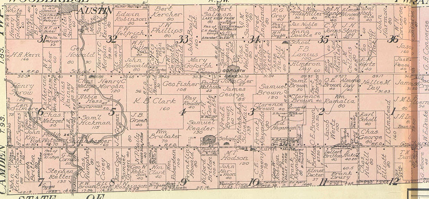 1916 Amboy (west) Township, Michigan landownership map