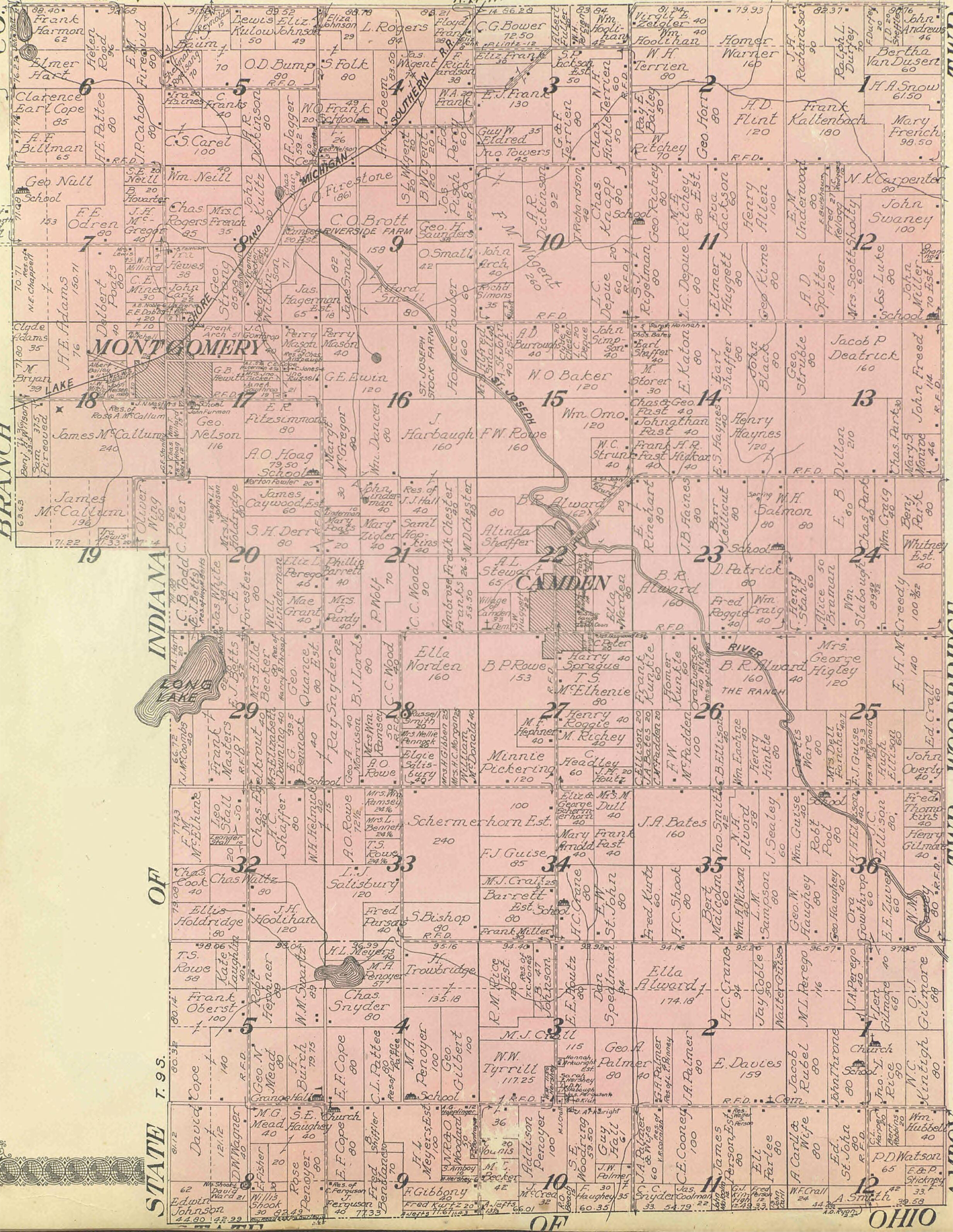 1916 Camden Township, Michigan landownership map