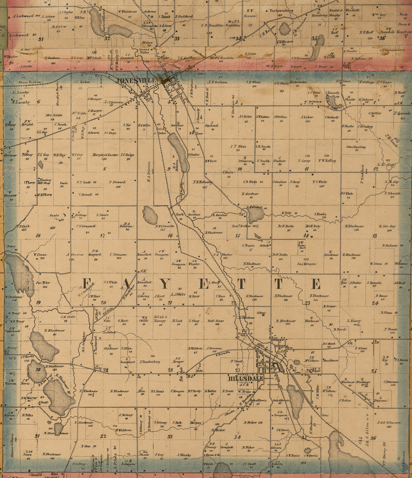 1857 Fayette Township, Michigan landownership map