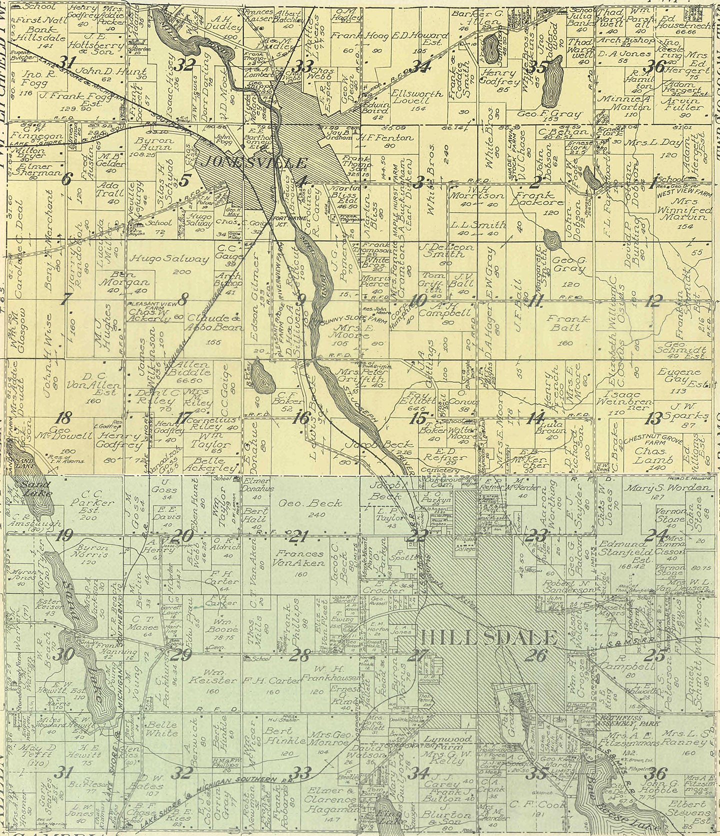 1916 Fayette Township, Michigan landownership map