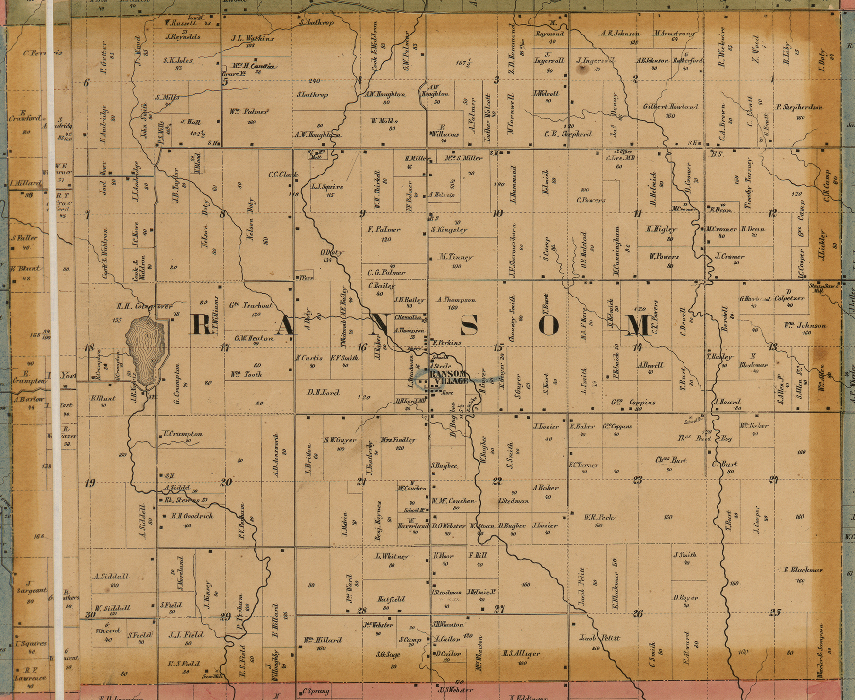 1857 Ransom Township, Michigan landownership map