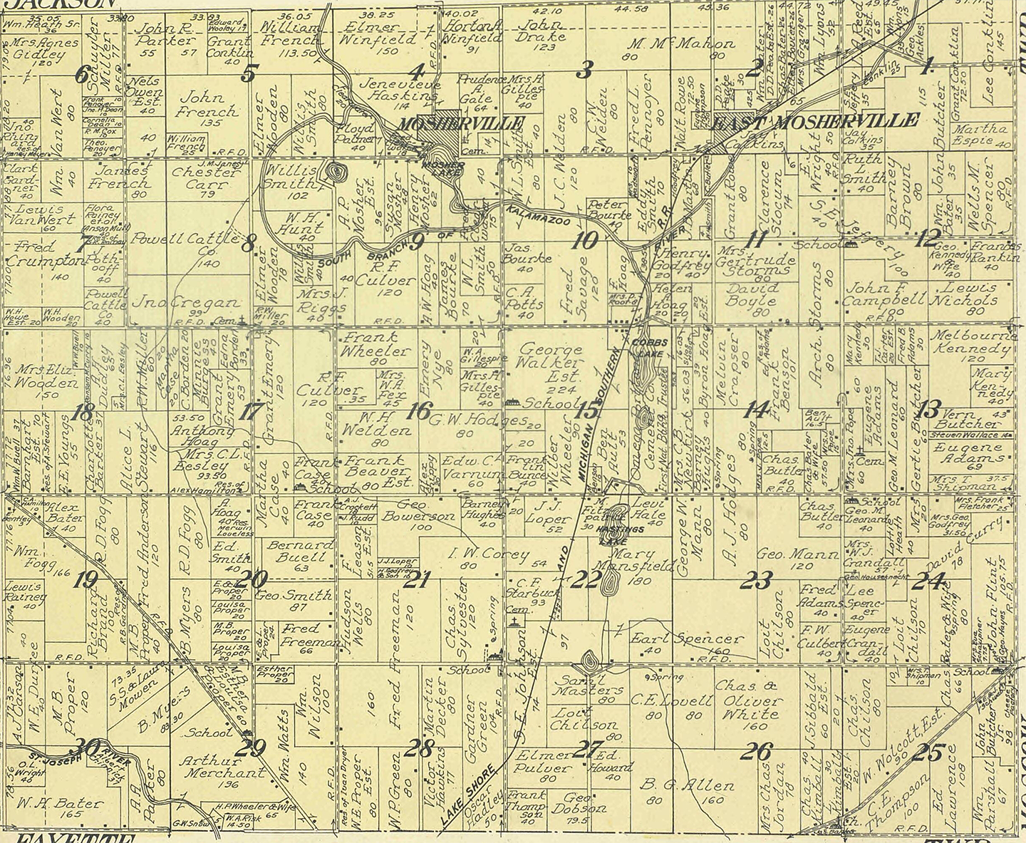 1916 Scipio Township, Michigan landownership map