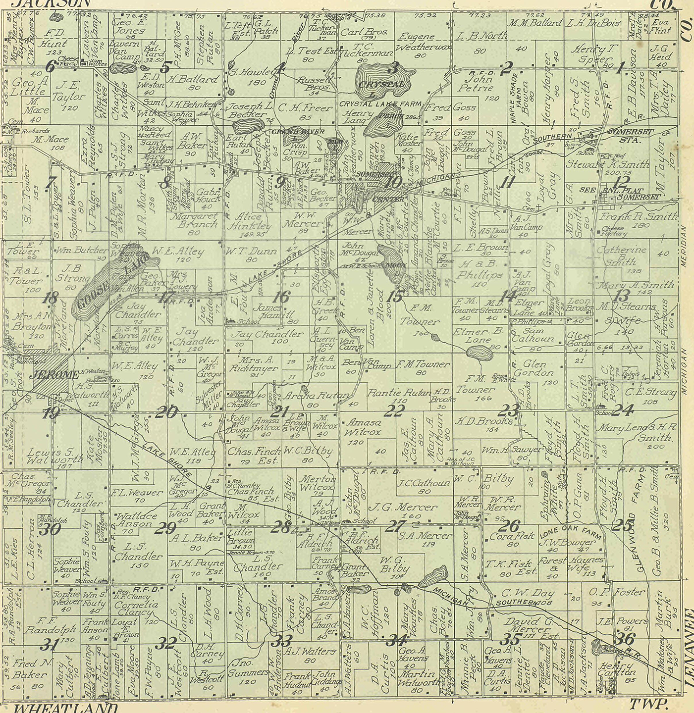 1916 Somerset Township, Michigan landownership map