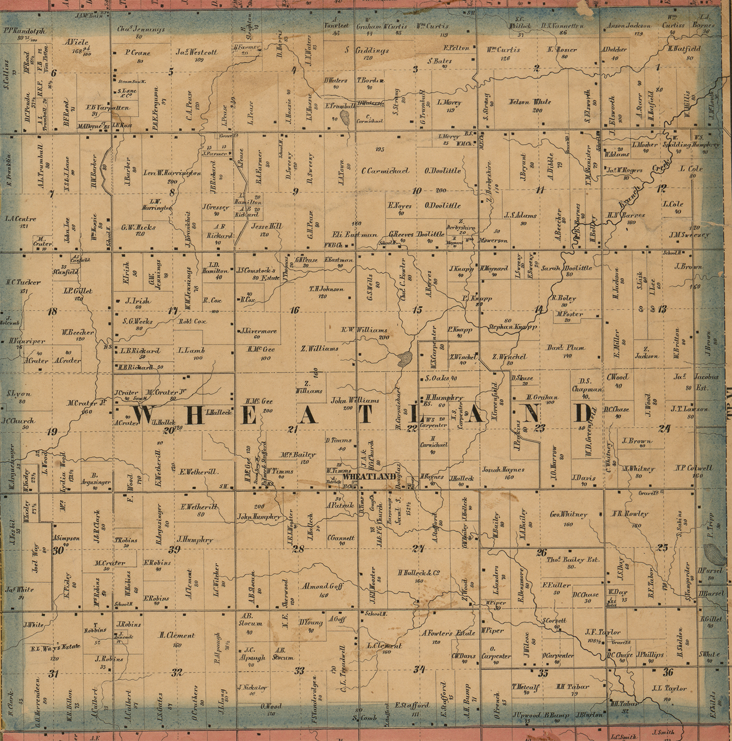 1857 Wheatland Township, Michigan landownership map