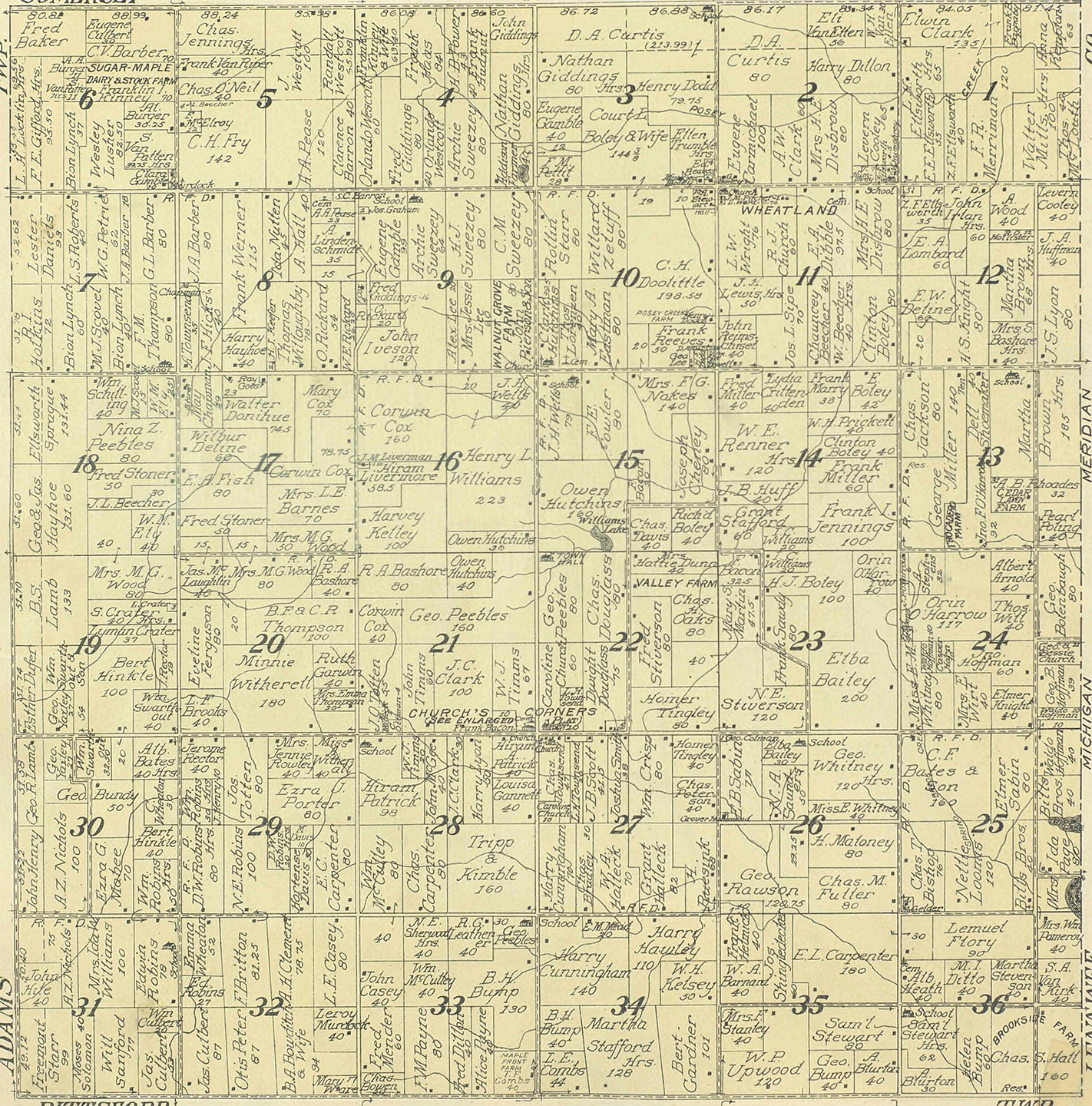 1916 Wheatland Township, Michigan landownership map