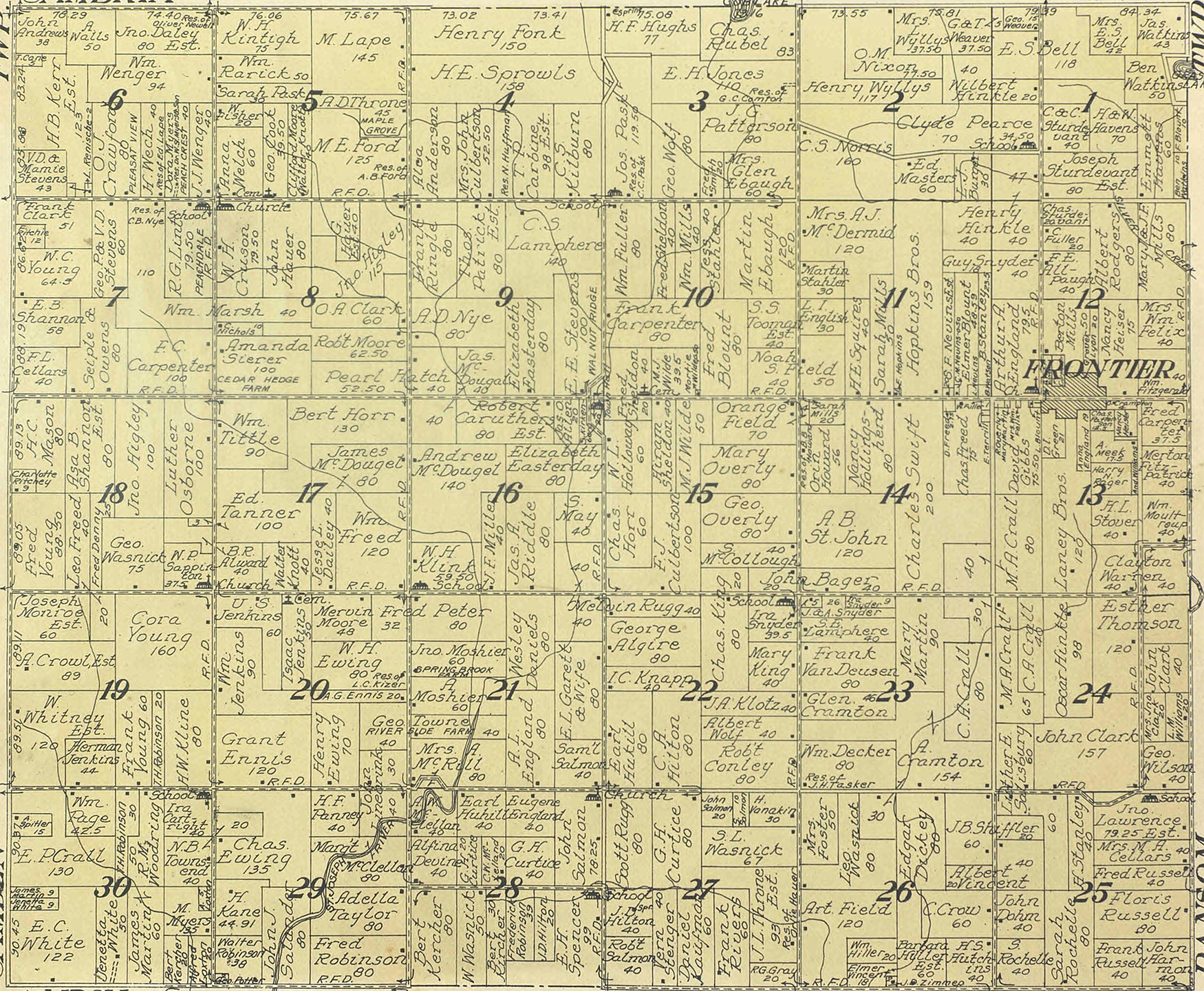 1916 Woodbridge Township, Michigan landownership map