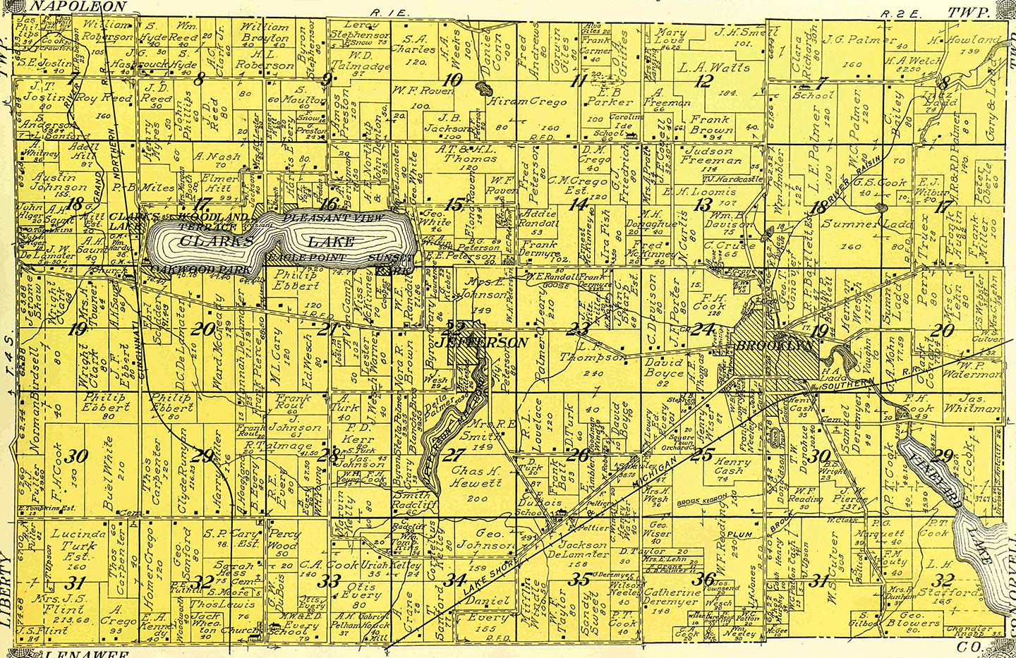 1911 Columbia Township, Michigan landownership map