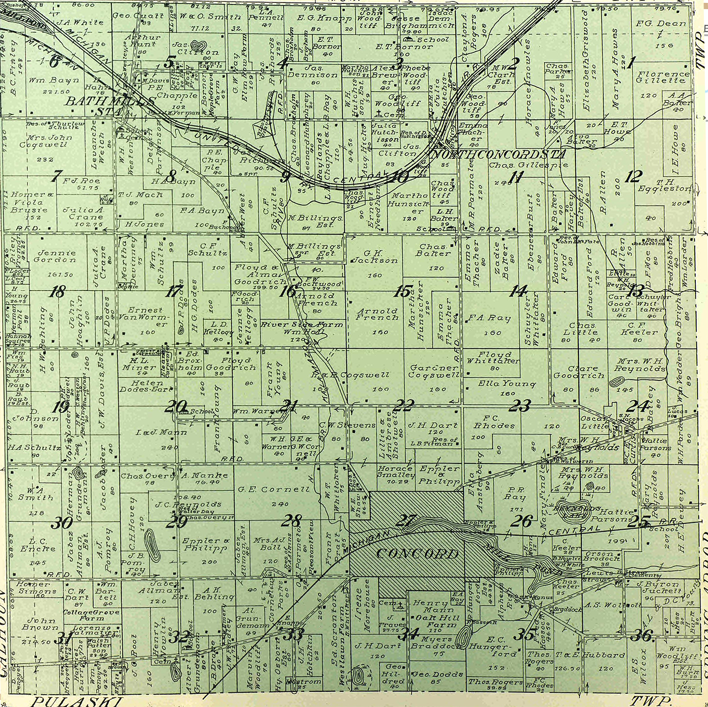 1911 Concord Township, Michigan landownership map