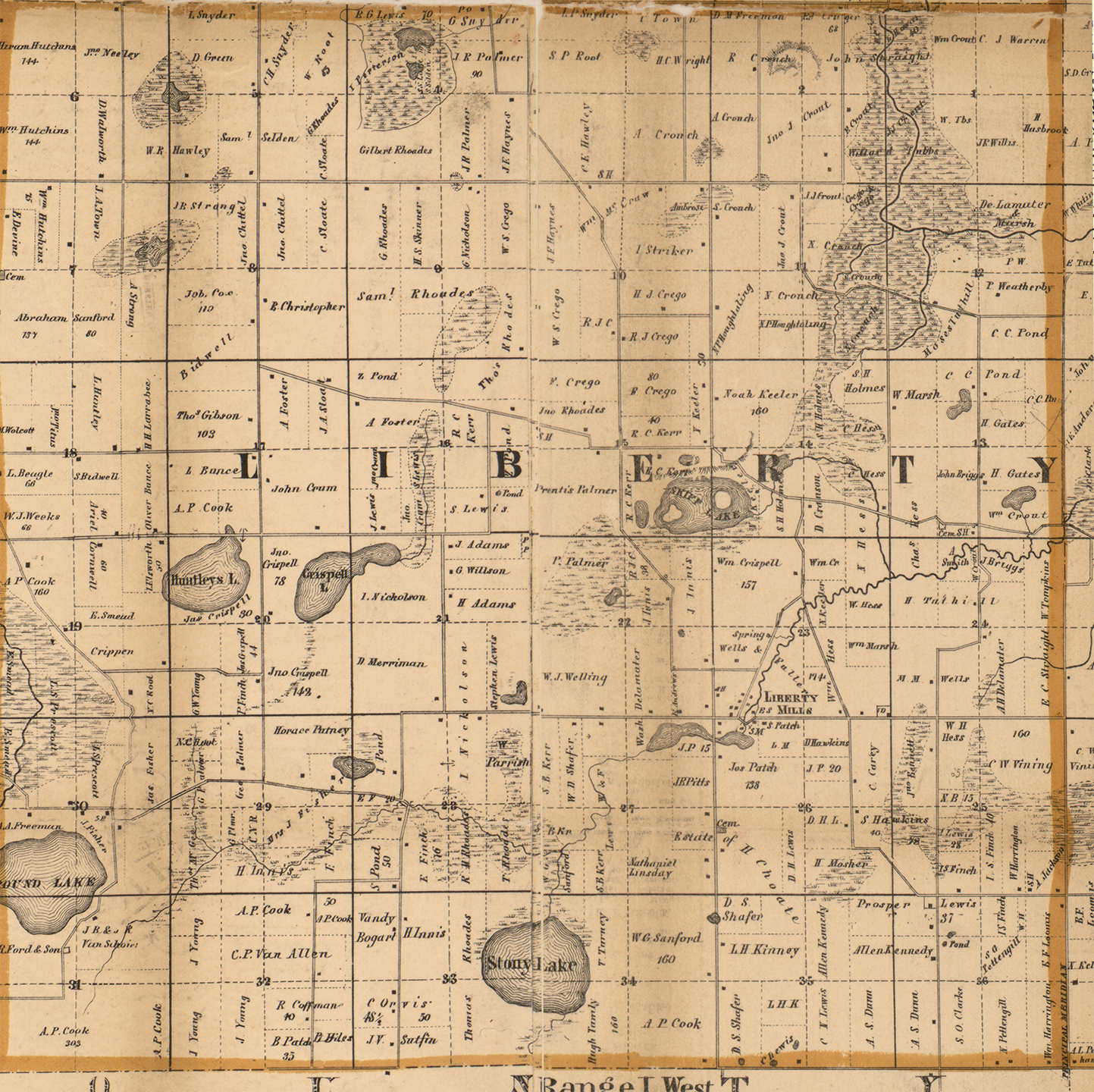 1858 Liberty Township, Michigan landownership map