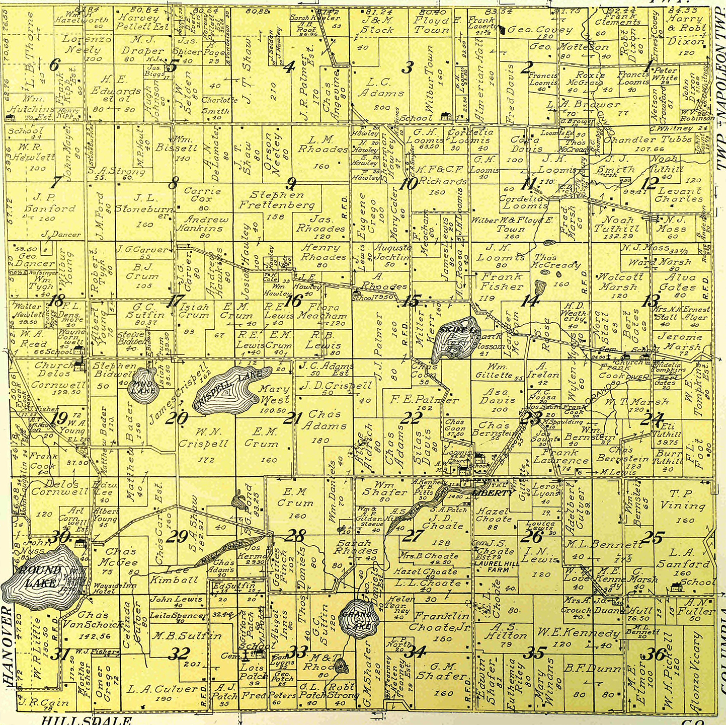 1911 Liberty Township, Michigan landownership map