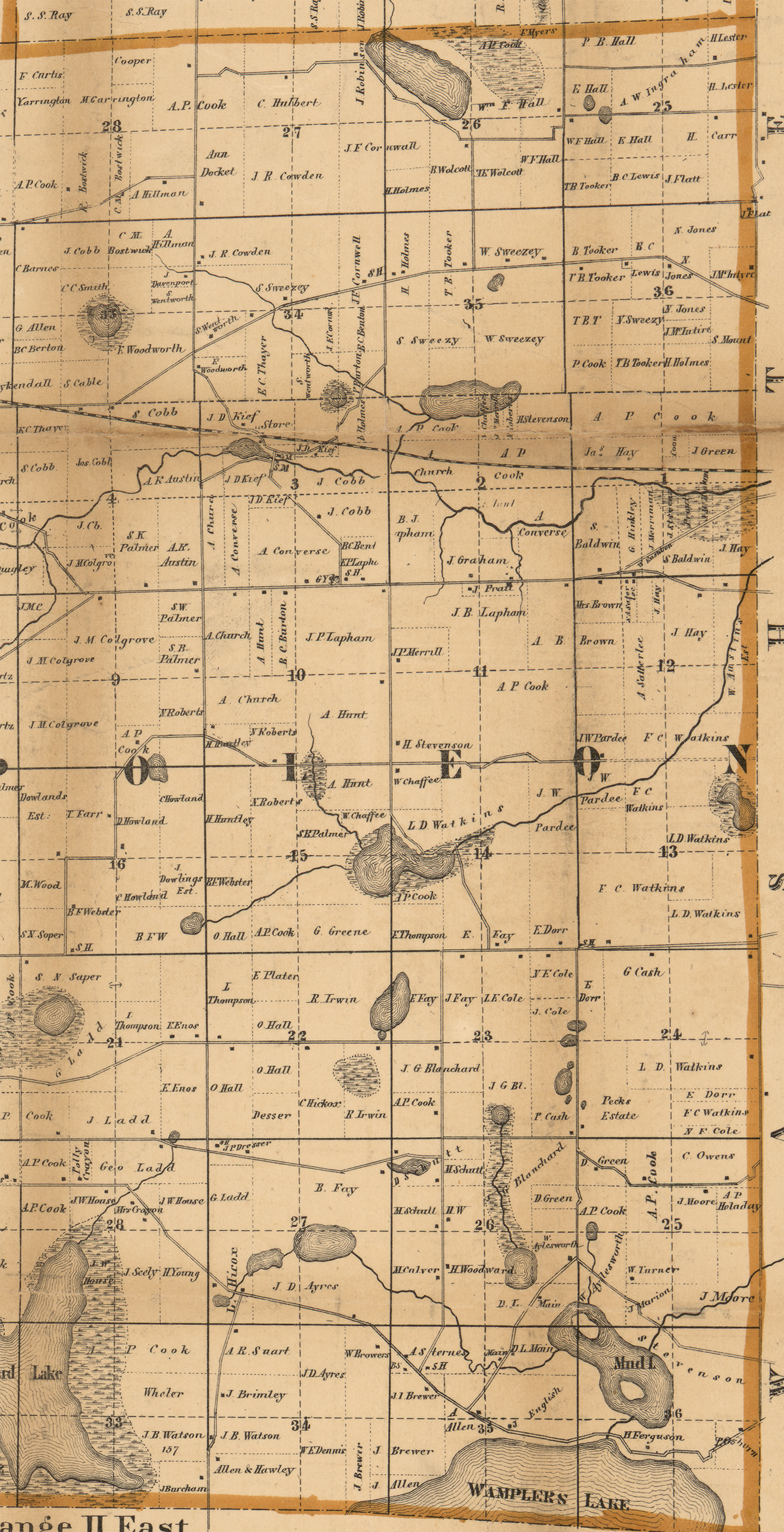 1858 Norvel Township, Michigan landownership map