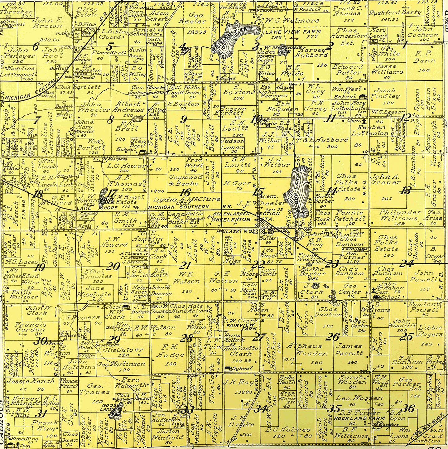 1911 Pulaski Township, Michigan landownership map