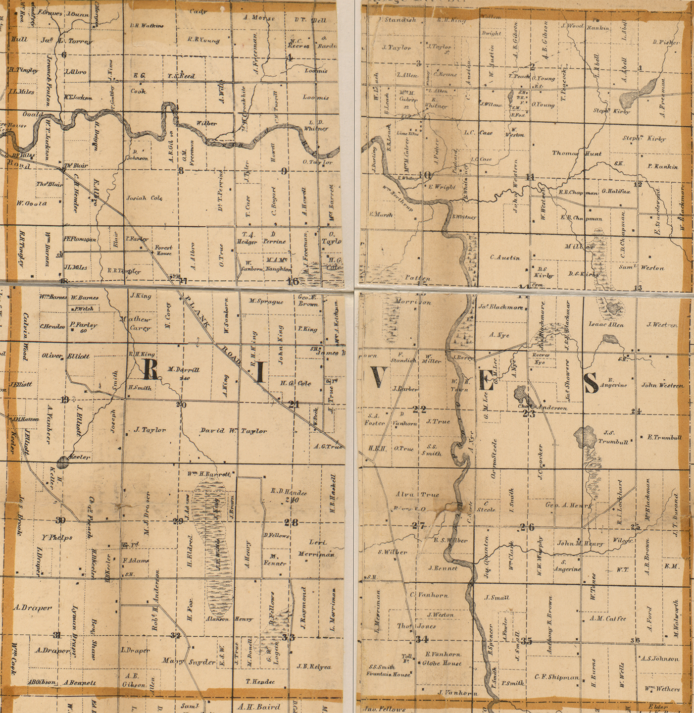 1858 Rives Township, Michigan landownership map