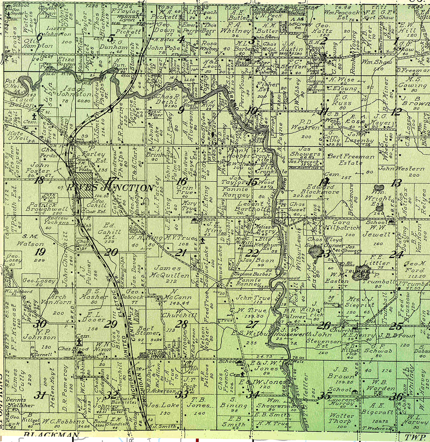 1911 Rives Township, Michigan landownership map