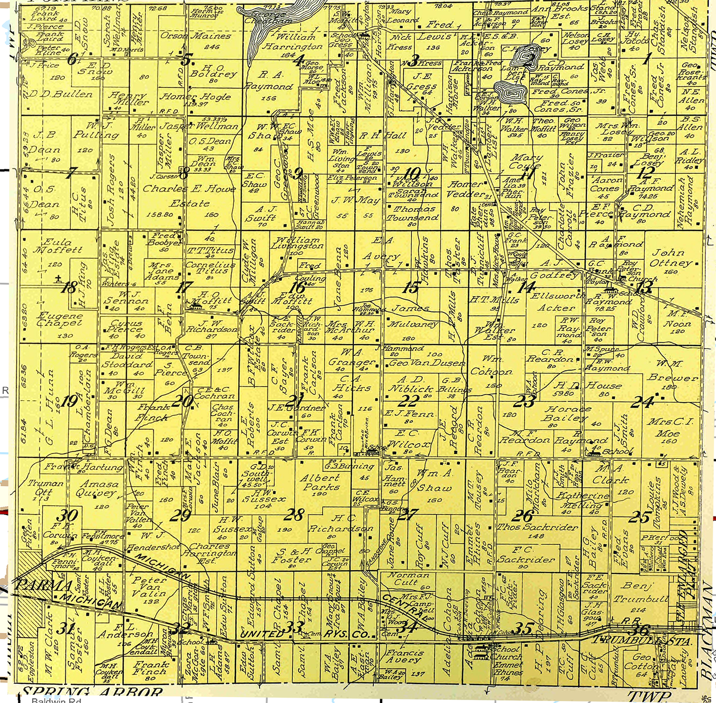 1911 Sandstone Township, Michigan landownership map