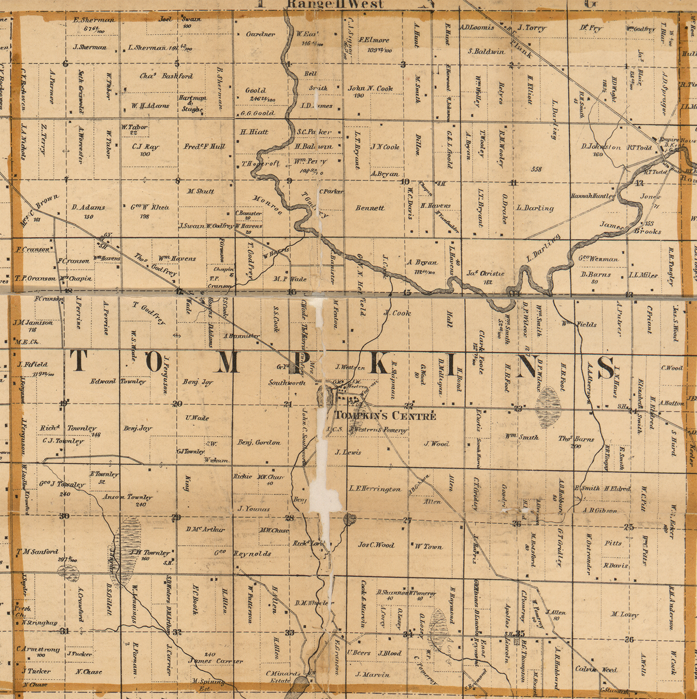 1858 Tompkins Township, Michigan landownership map