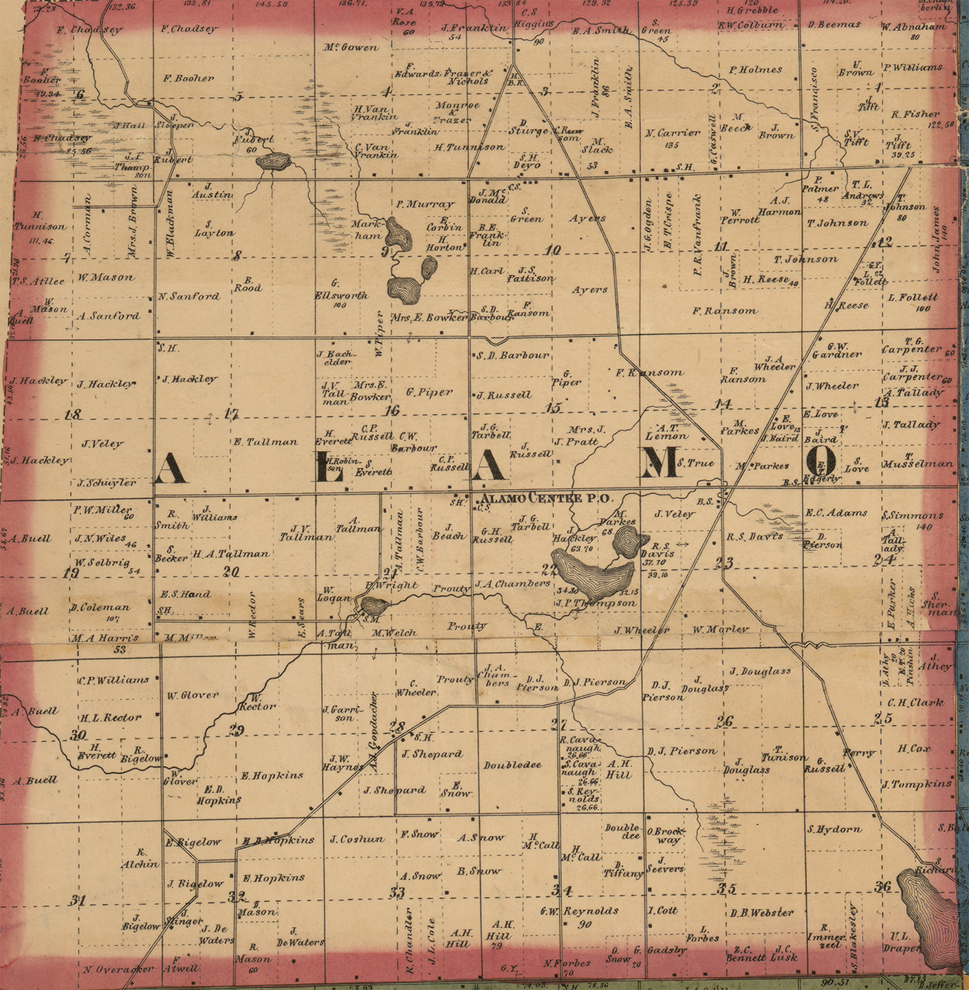 1861 Alamo Township Michigan landownership map