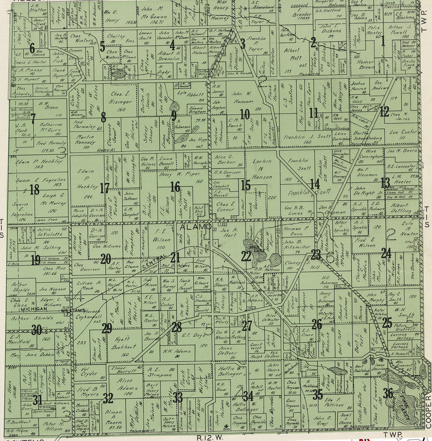 1928 Alamo Township Michigan landownership map