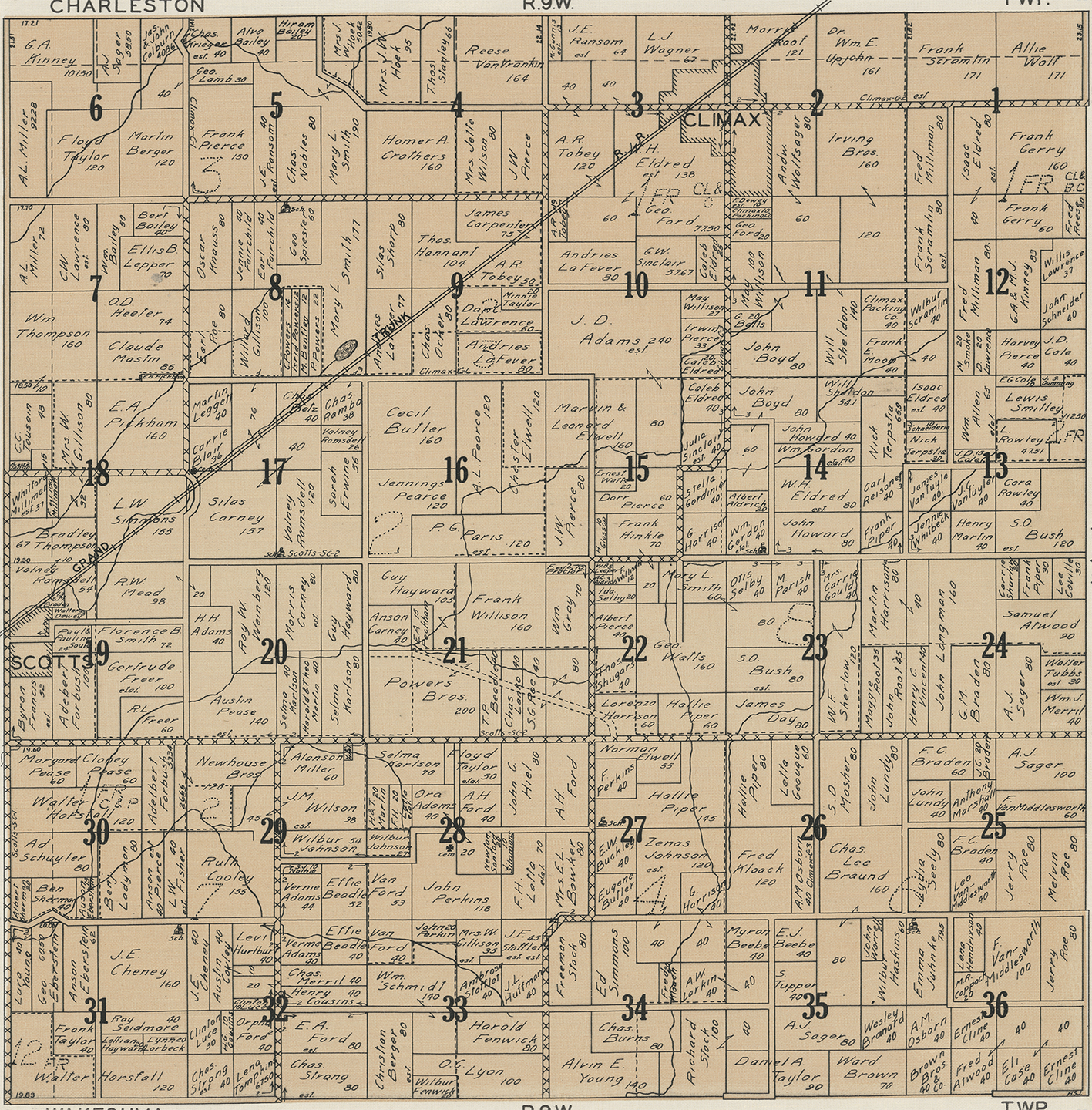 1928 Climax Township Michigan landownership map