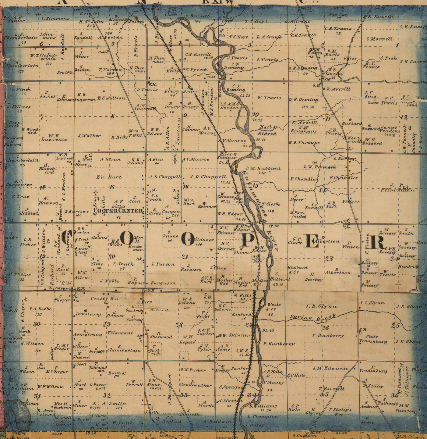 1861 Cooper Township Michigan landownership map