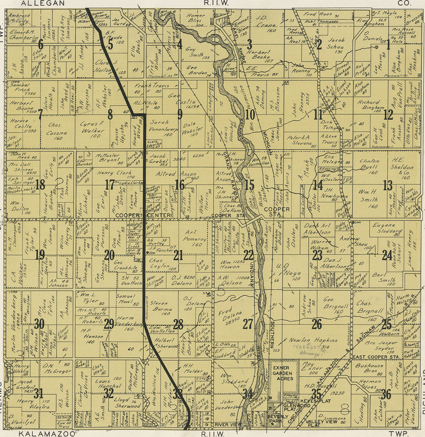 1928 Cooper Township Michigan landownership map