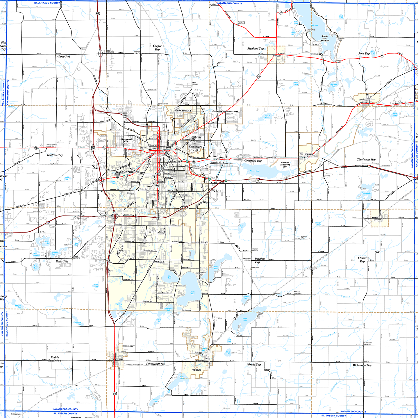 2009 Kalamazoo County Michigan map
