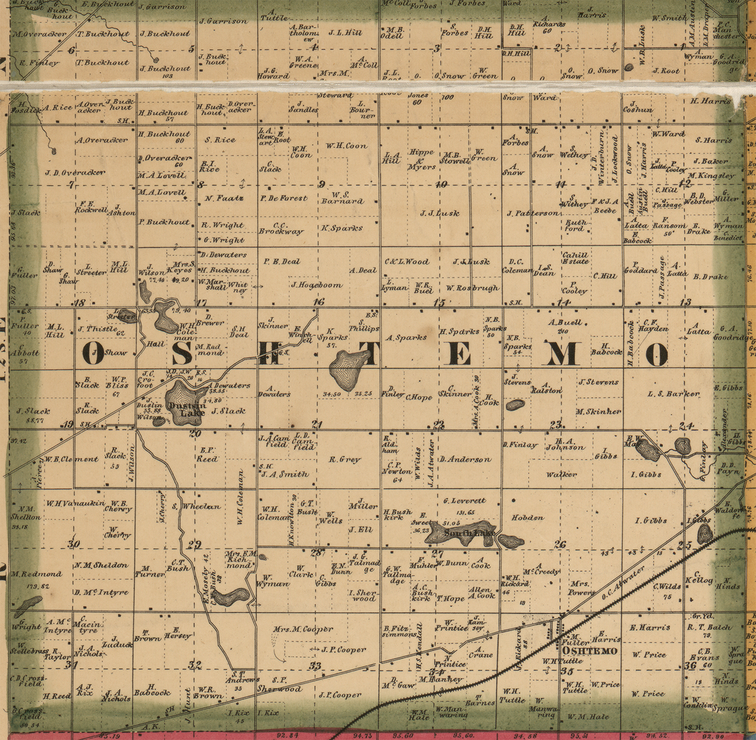 1861 Oshtemo Township Michigan landownership map