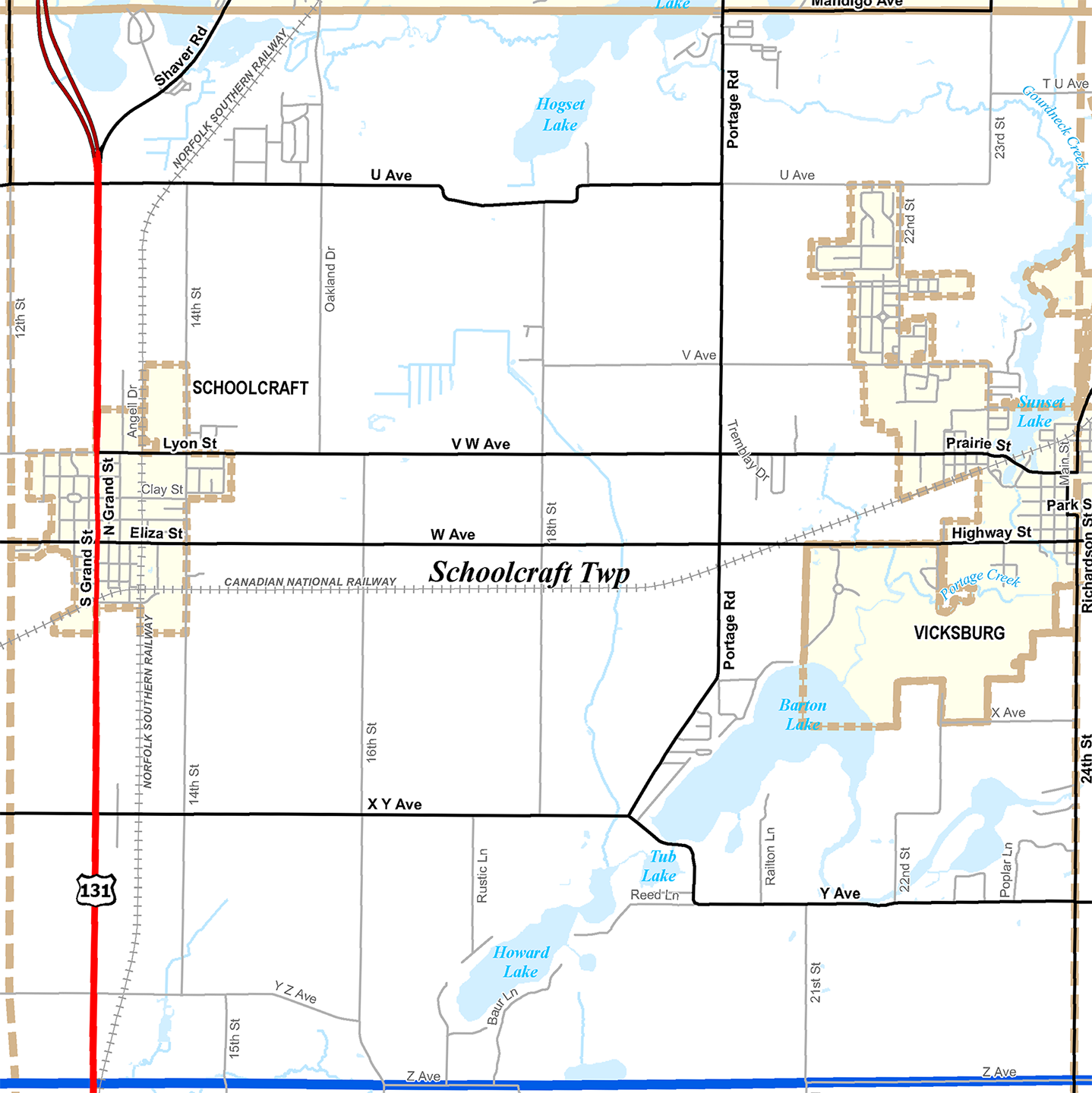 2009 Schoolcraft Township Michigan map