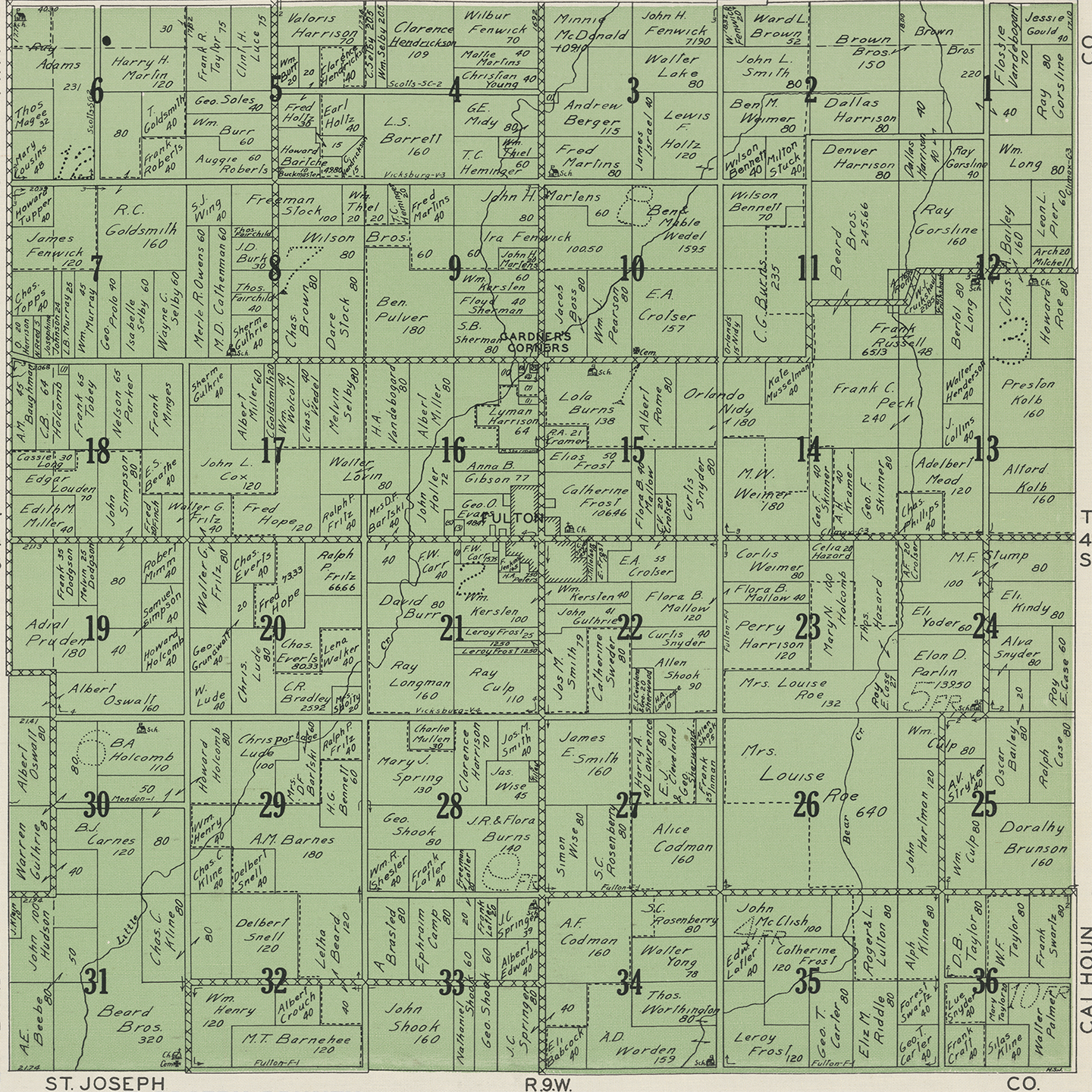 1928 Wakeshma Township Michigan landownership map