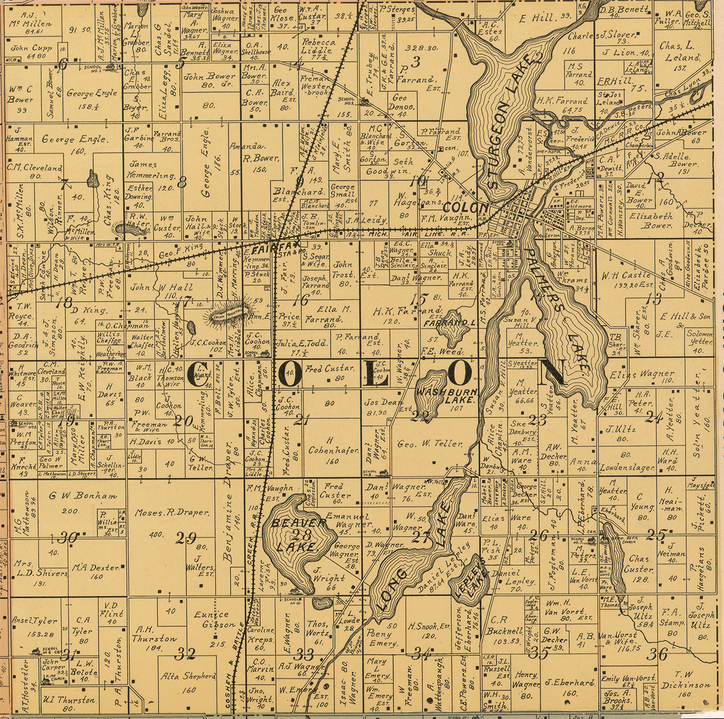 1897 Colon Township Michigan landownership map